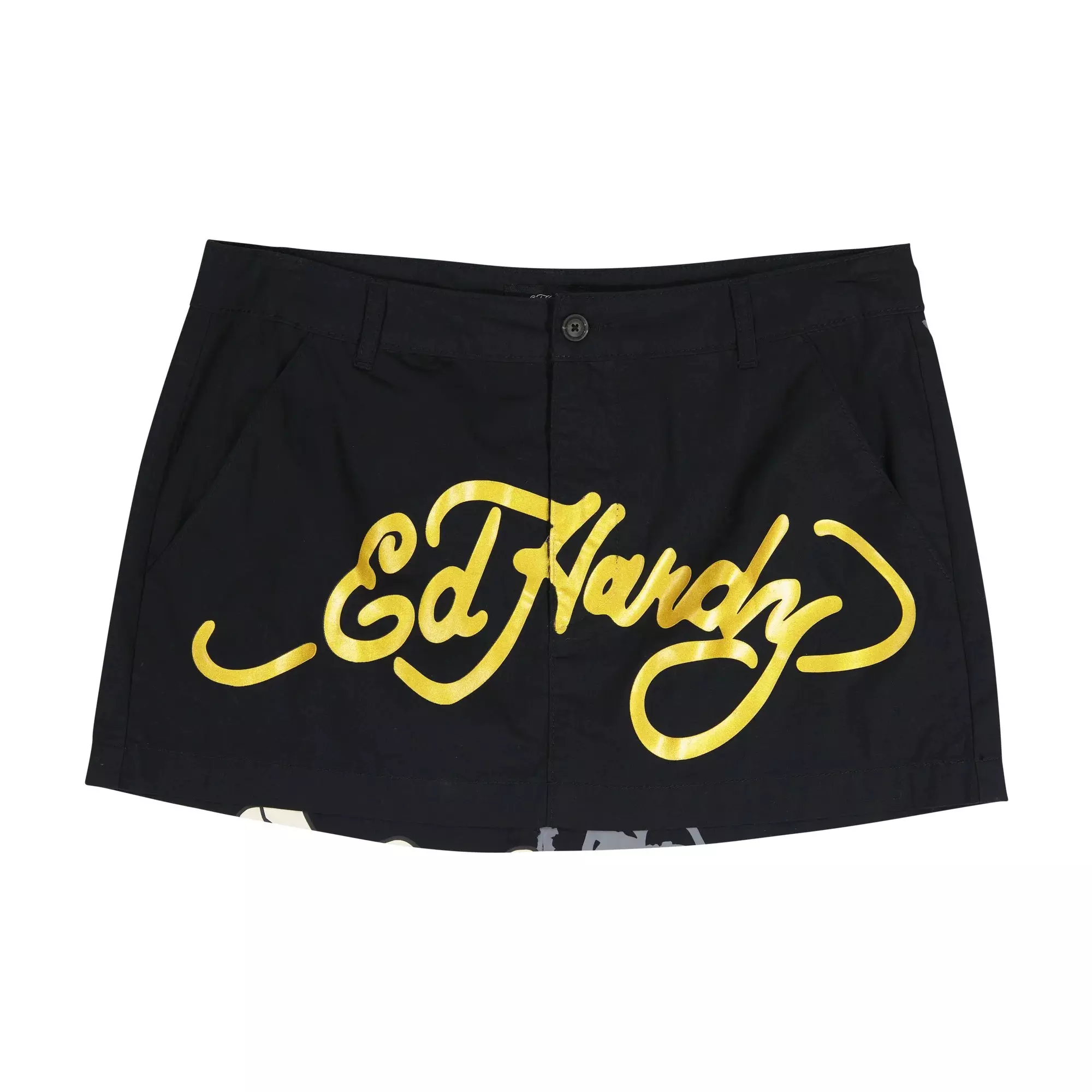 Ed Hardy Women's LKS Skull Skirt - Black - BLACK