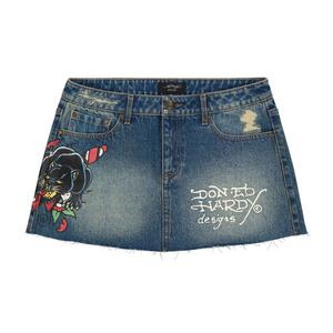 Ed Hardy Women's Panther Denim Skirt