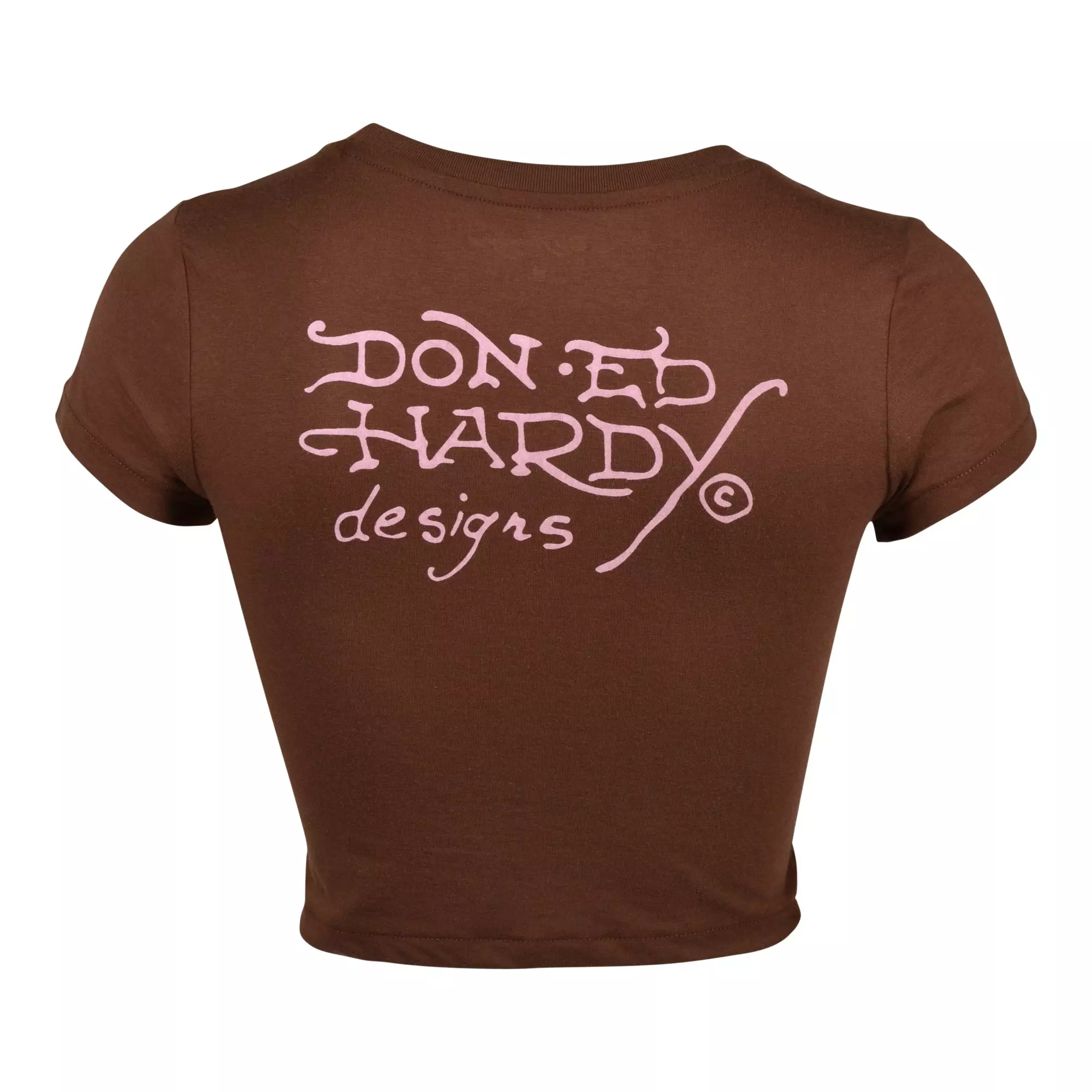 Ed Hardy Women's Tiger Crop Tee - Brown - BROWN