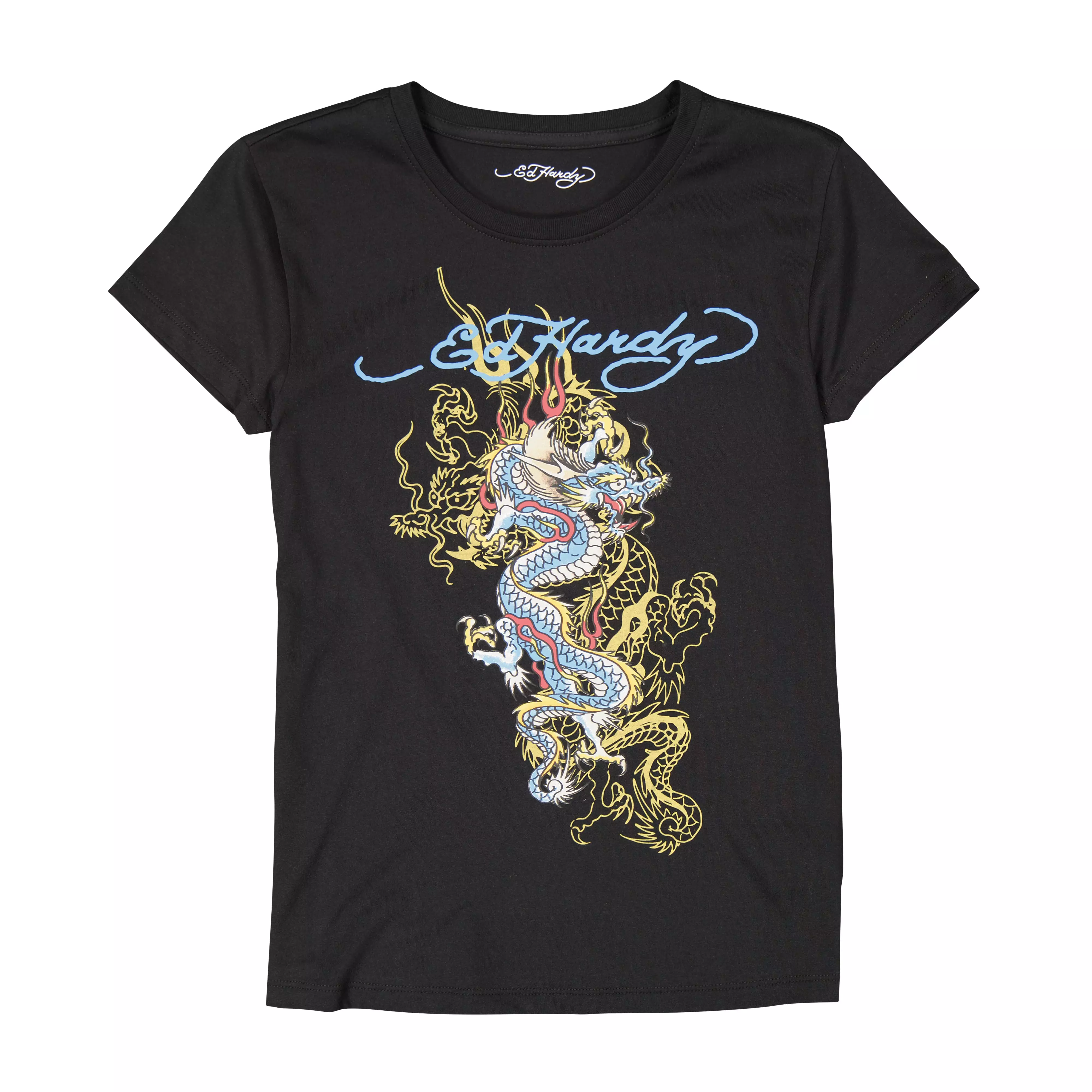 Ed Hardy Women's Dragon Tee - Black - BLACK