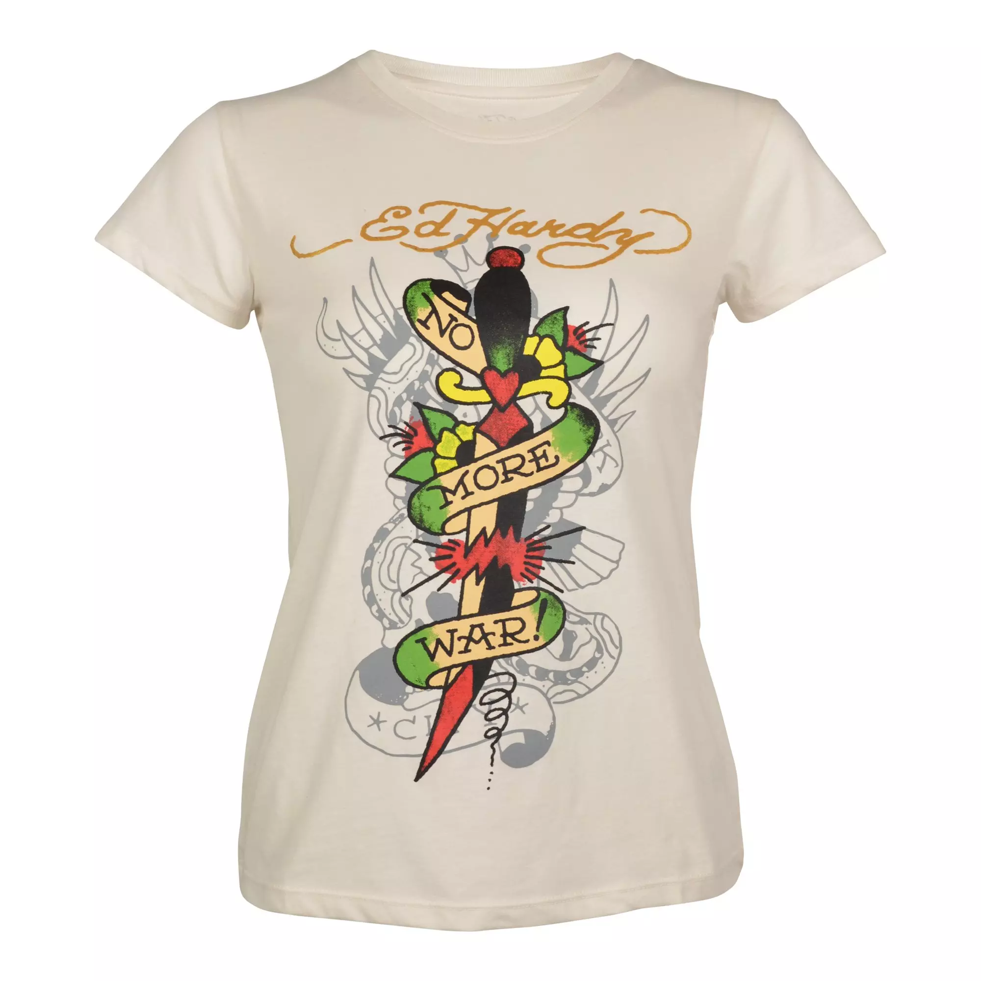 Ed Hardy Women's Dagger Tee - Ivory - OFF-WHITE