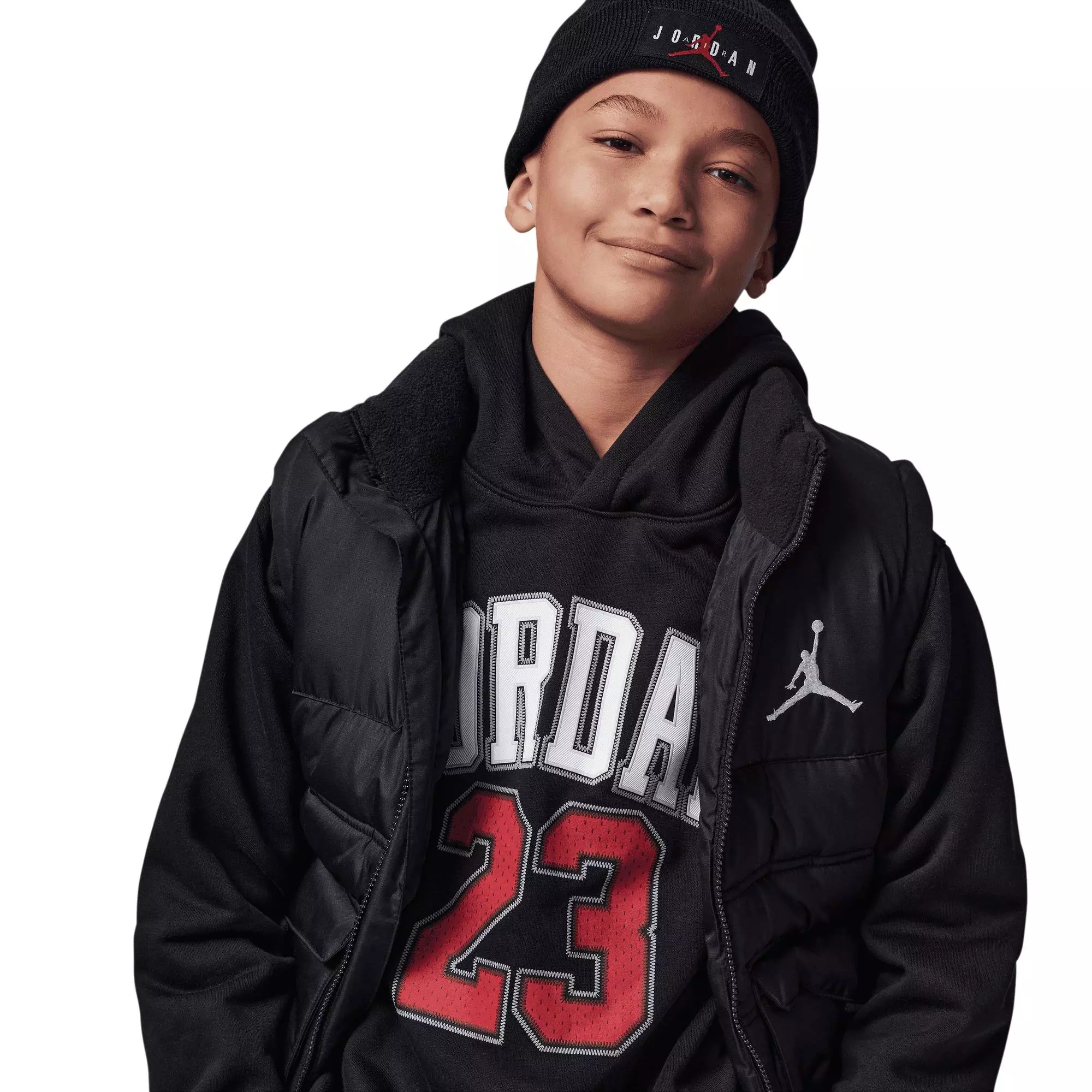 Jordan Big Boys' 23 Hoodie - Black - BLACK