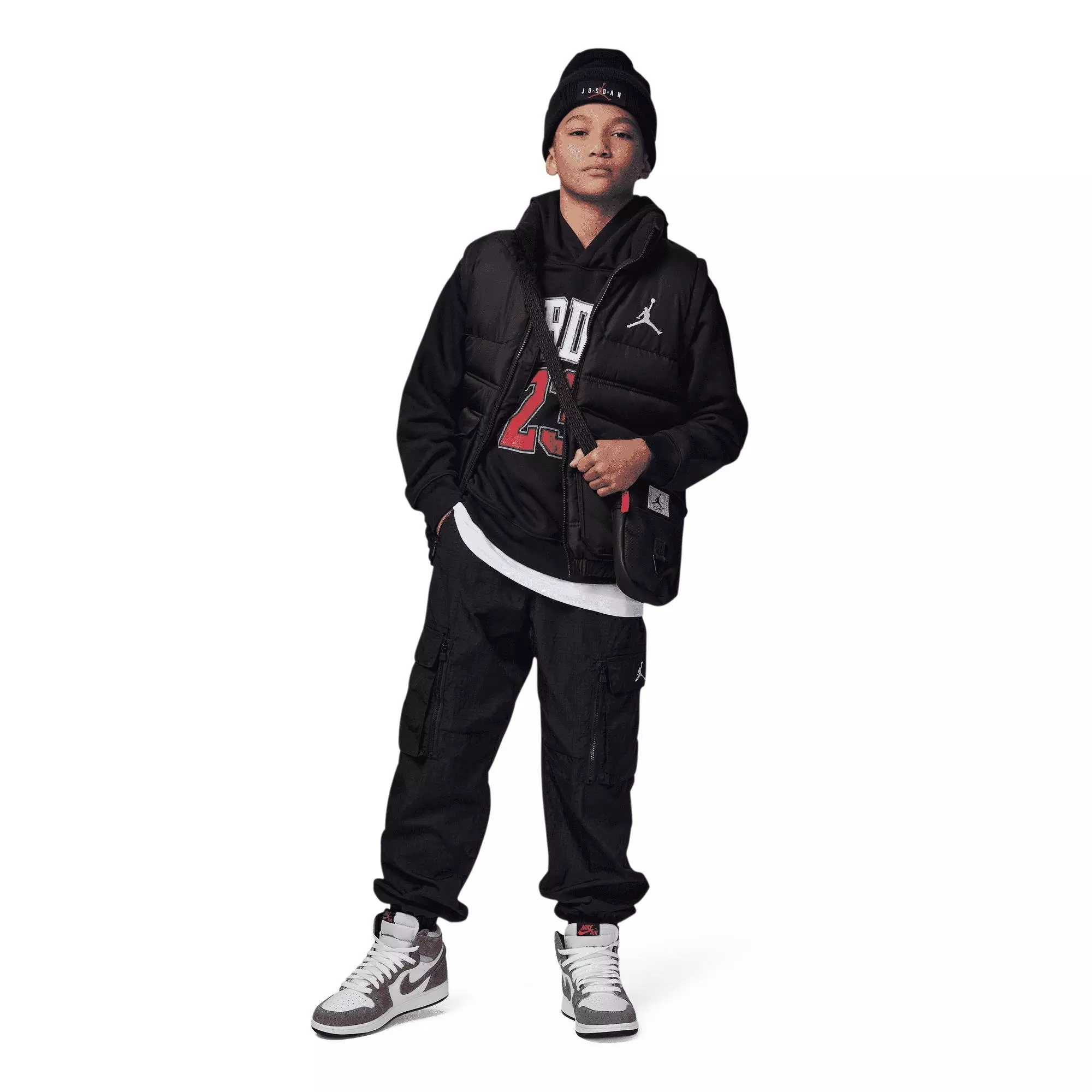Jordan Big Boys' 23 Hoodie - Black - BLACK
