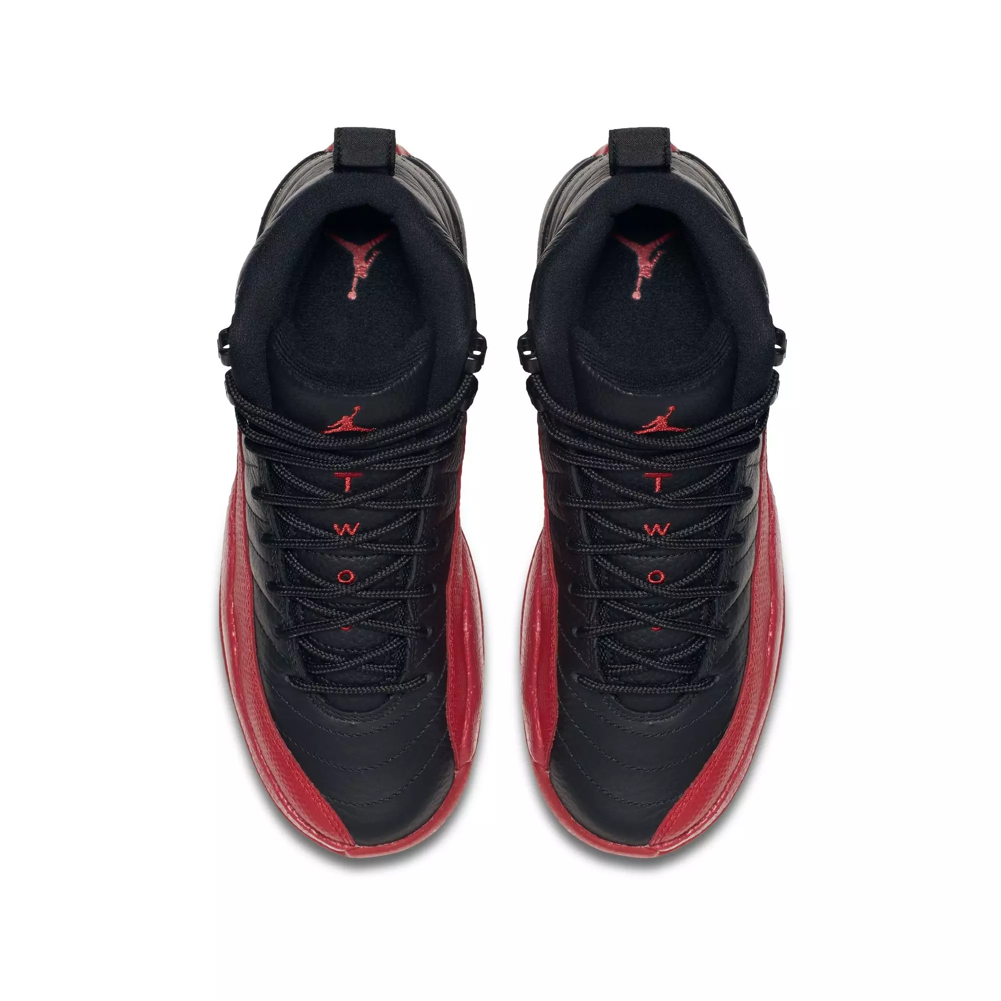 Jordan 12 Retro "Black and Varsity Red" Grade School Kids' Shoe - BLACK/VARSITY RED