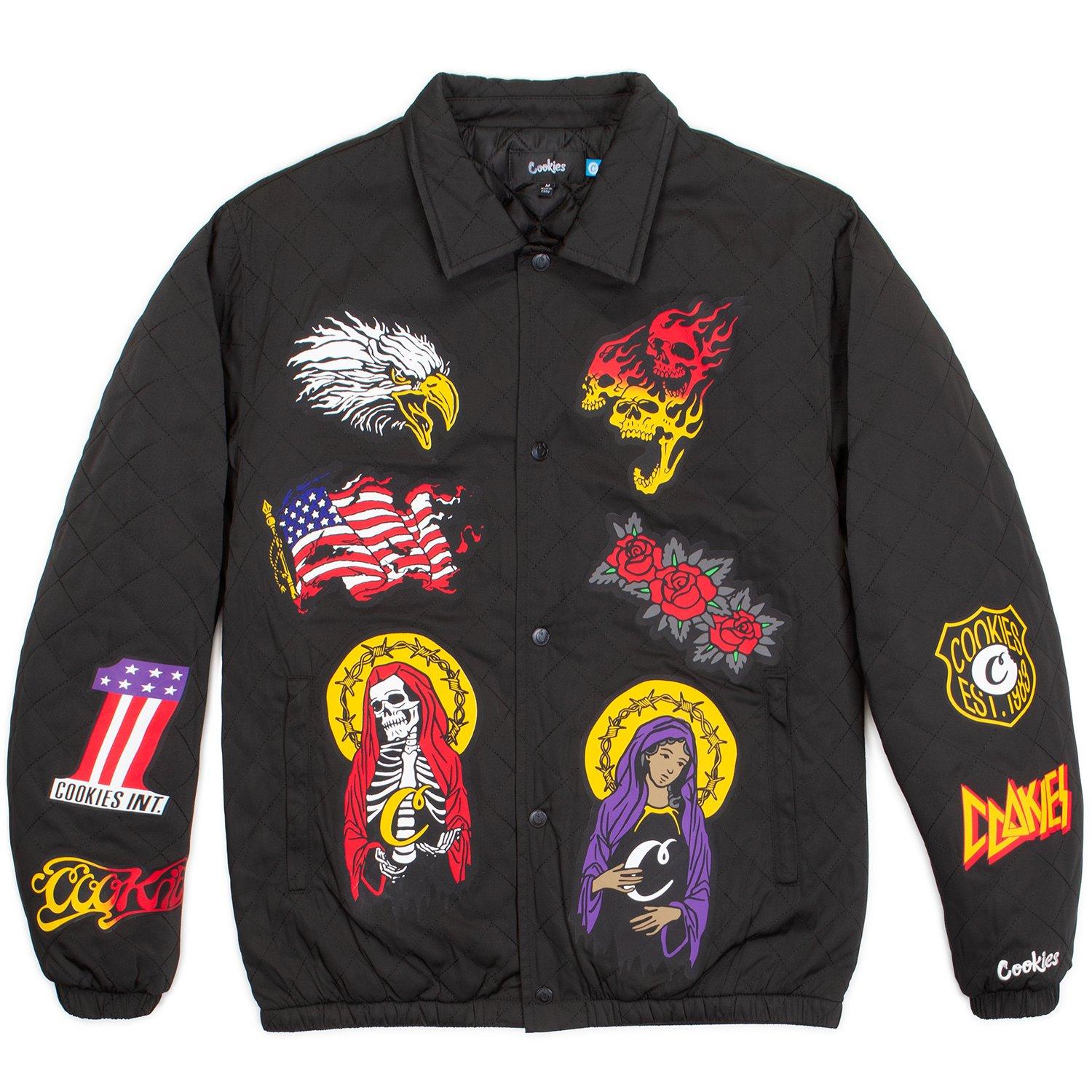 Cookies Men's Highway Quilted Coaches Jacket - BLACK Thumbnail View 1