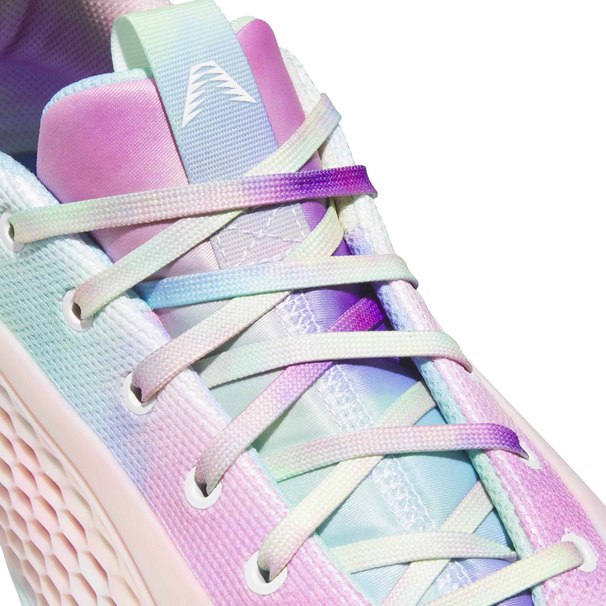 adidas Anthony Edwards 1 "Tie Dye" Men's Basketball Shoe - WHITE/ACID ORANGE/BLISS PINK Thumbnail View 5