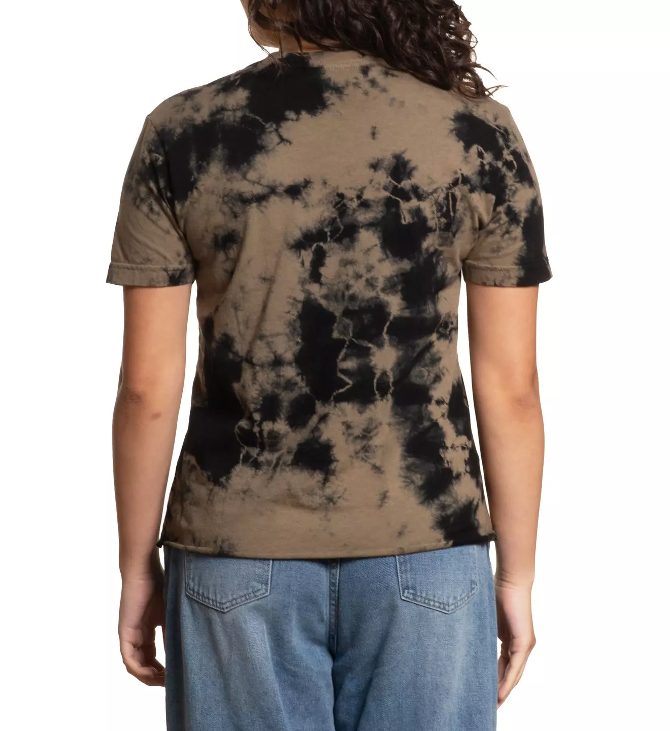 Affliction Women's Heart & Roses Band Tee - Tan - TAN/BLACK