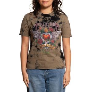 Affliction Women's Heart & Roses Band Tee - Tan