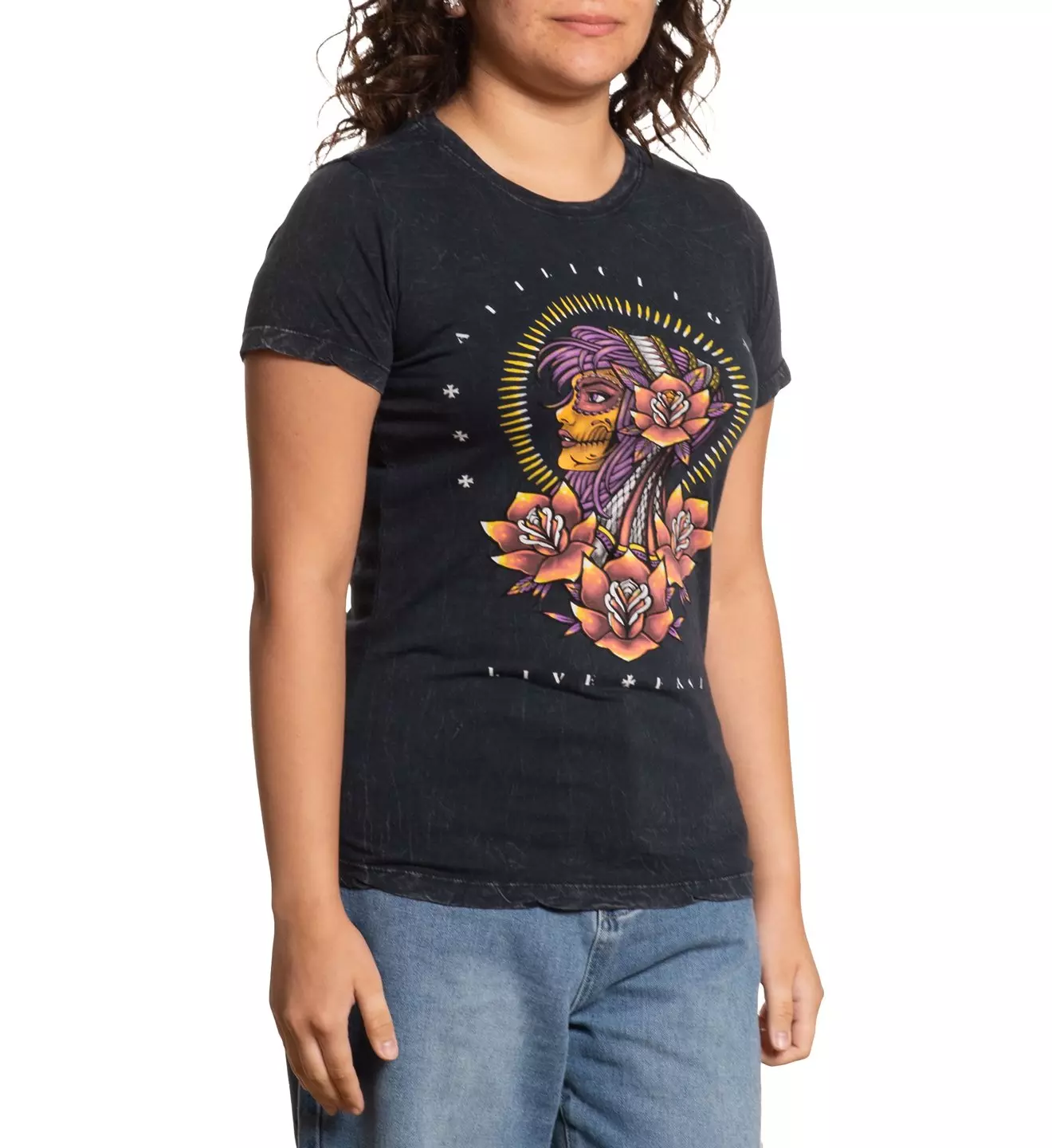 Affliction Women's Confessional Girl Tee - Black - BLACK