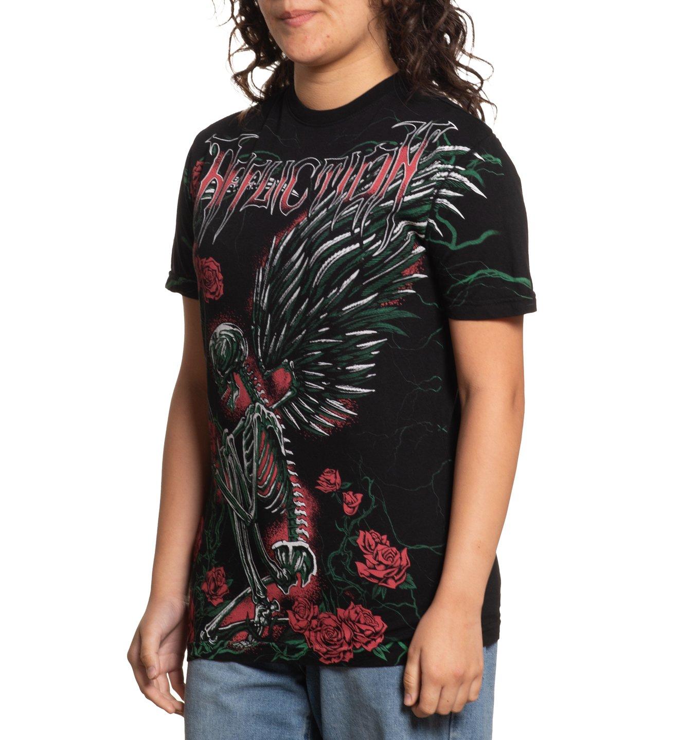 Affliction Women's Morning Epilogue Skelton Tee - Black - BLACK Thumbnail View 3
