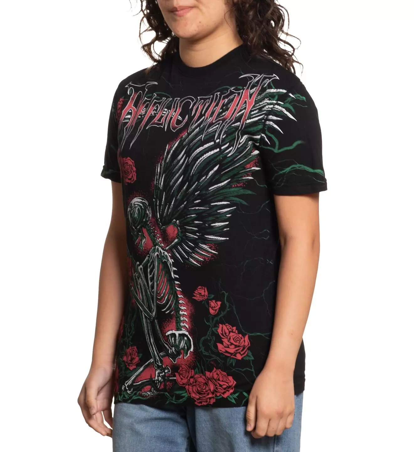 Affliction Women's Morning Epilogue Skelton Tee - Black - BLACK