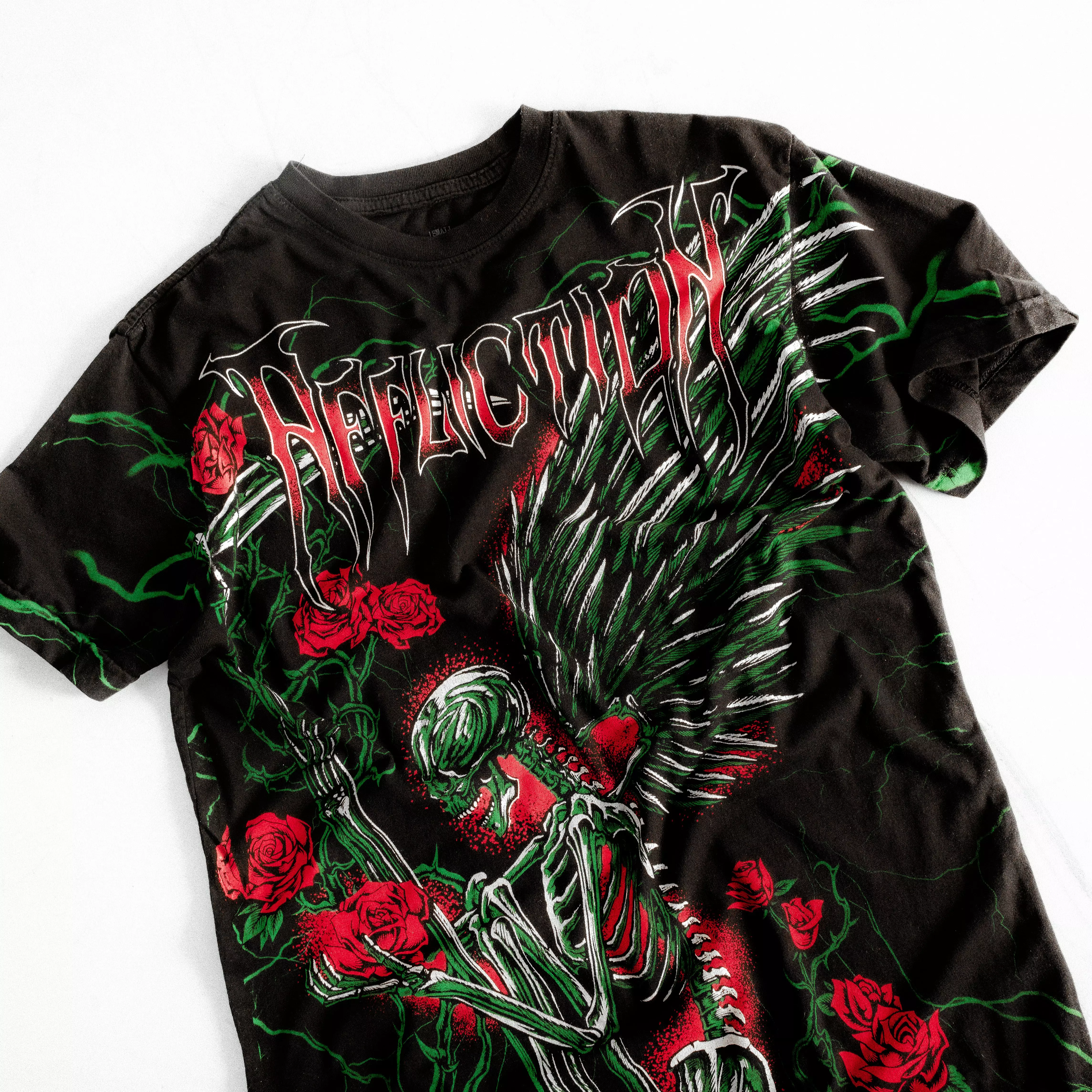 Affliction Women's Morning Epilogue Skelton Tee - Black - BLACK