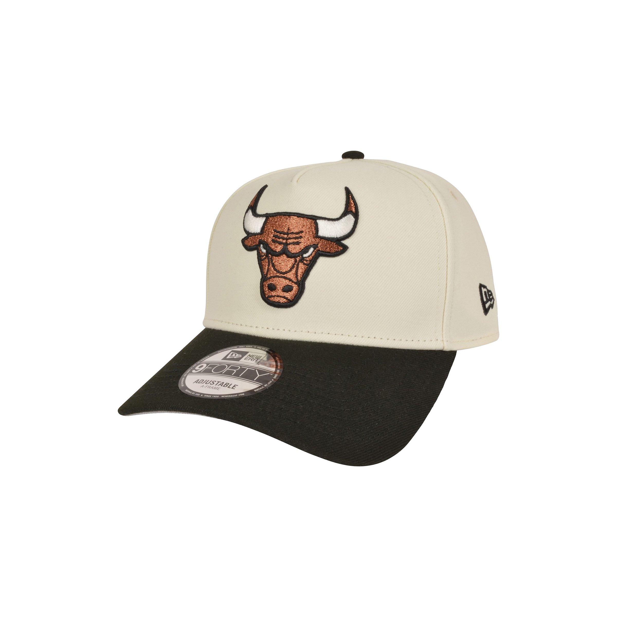 New Era Chicago Bulls Bronze 9FORTY A-Frame Snapback Hat-Tan/Black - TAN/BLACK