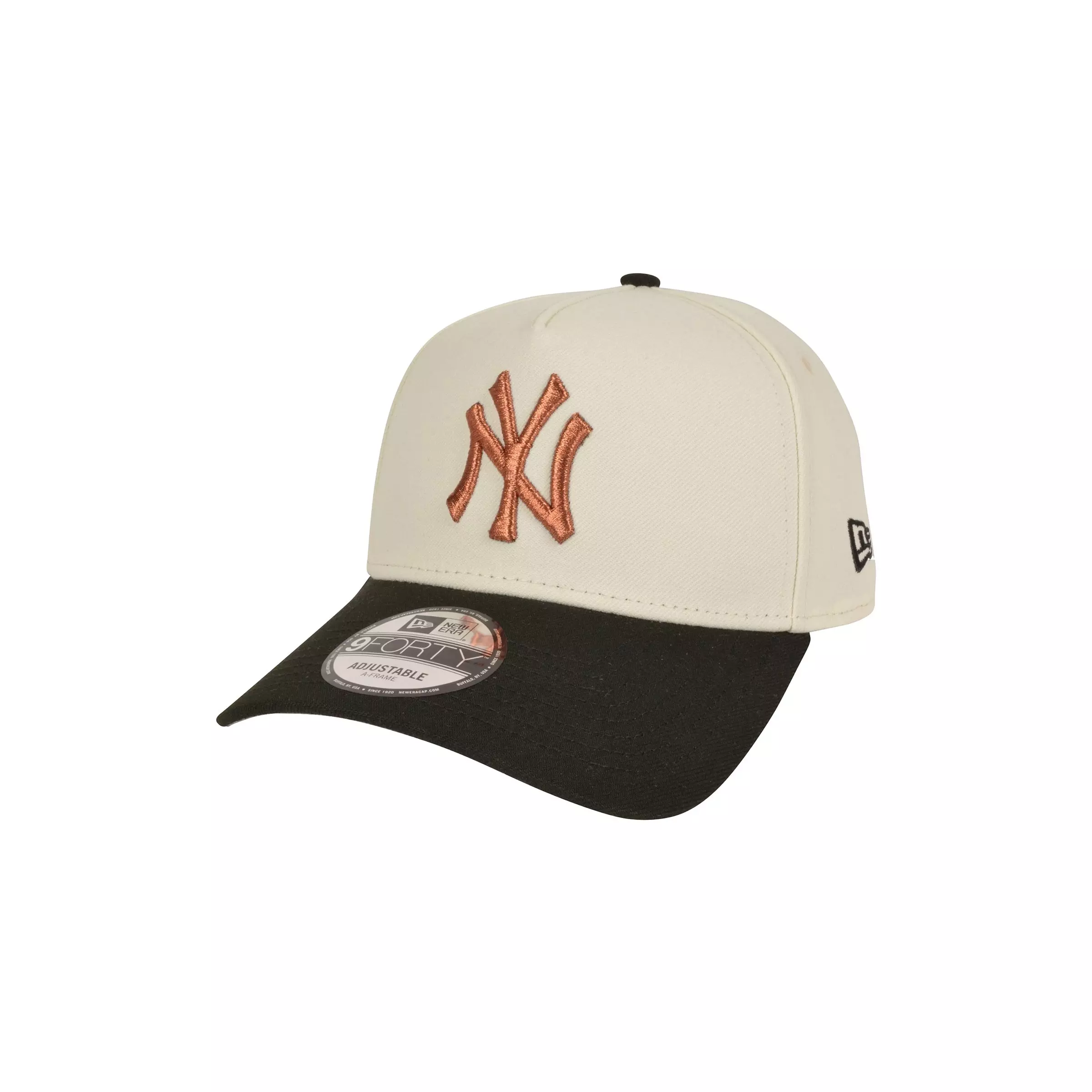 New Era New York Yankees Bronze 9FORTY A-Frame Snapback Hat-Tan/Black - TAN/BLACK