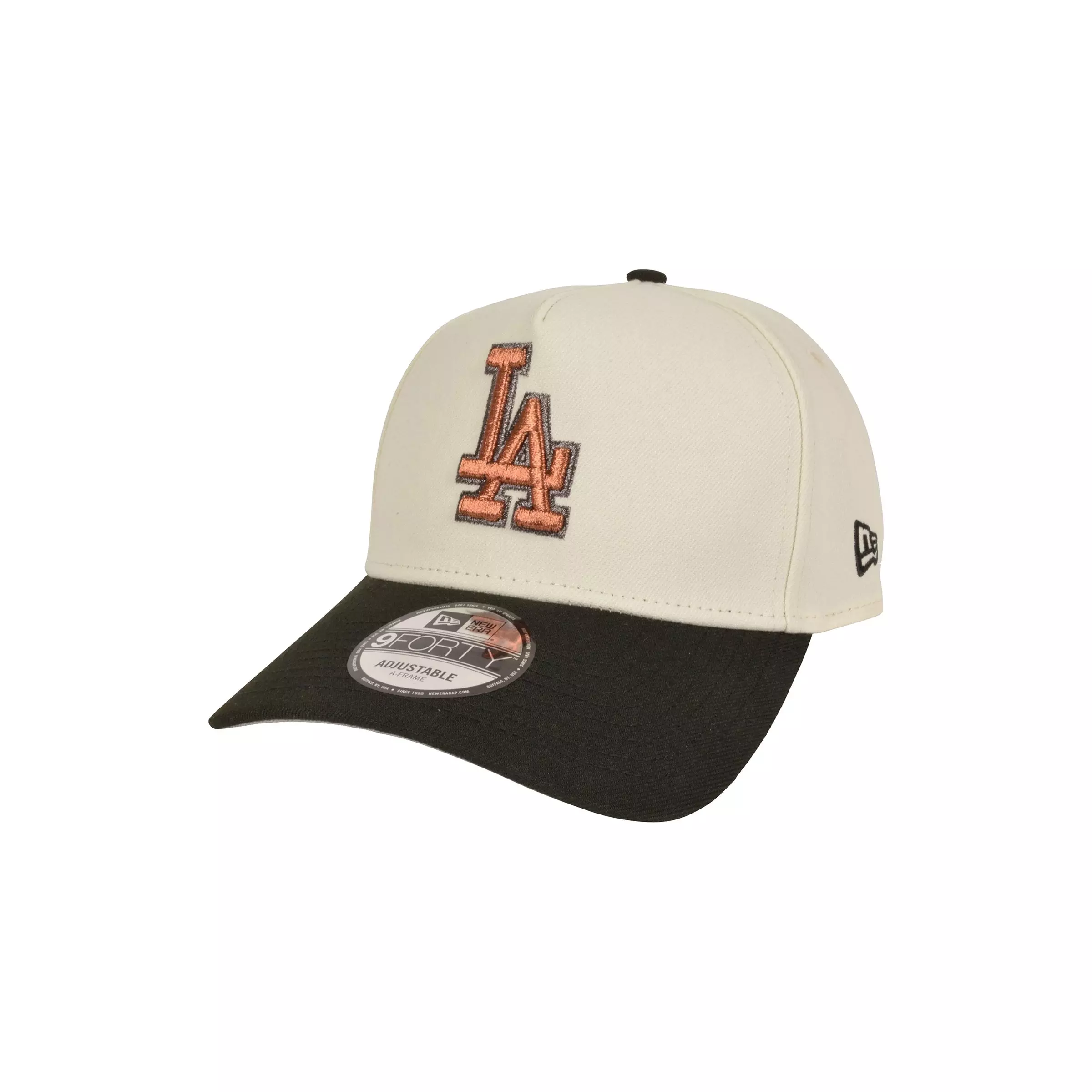 New Era Los Angeles Dodgers Bronze 9FORTY A-Frame Snapback Hat-Tan/Black - TAN/BLACK