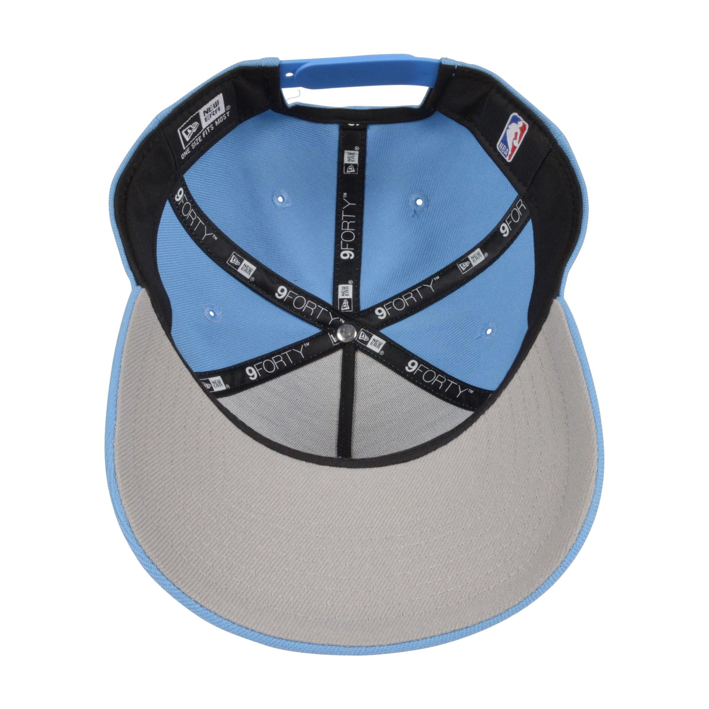 Men's New Era Chicago Bulls 9FORTY Upside Down Logo Snapback Hat-Lt Blue