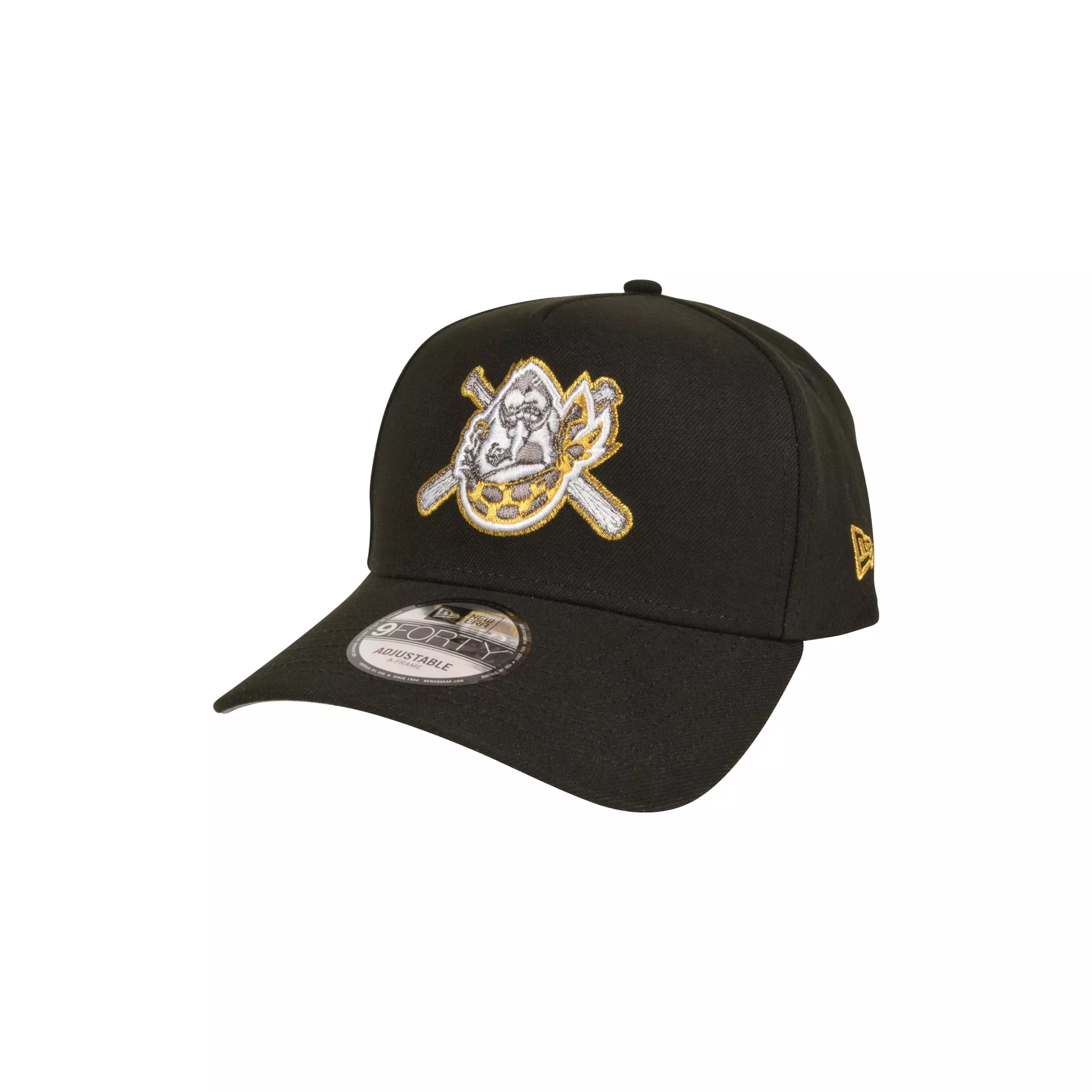 New Era Pittsburgh Pirates 9FORTY Upside Down Logo Snapback Hat-Black/Gold - BLACK/GOLD