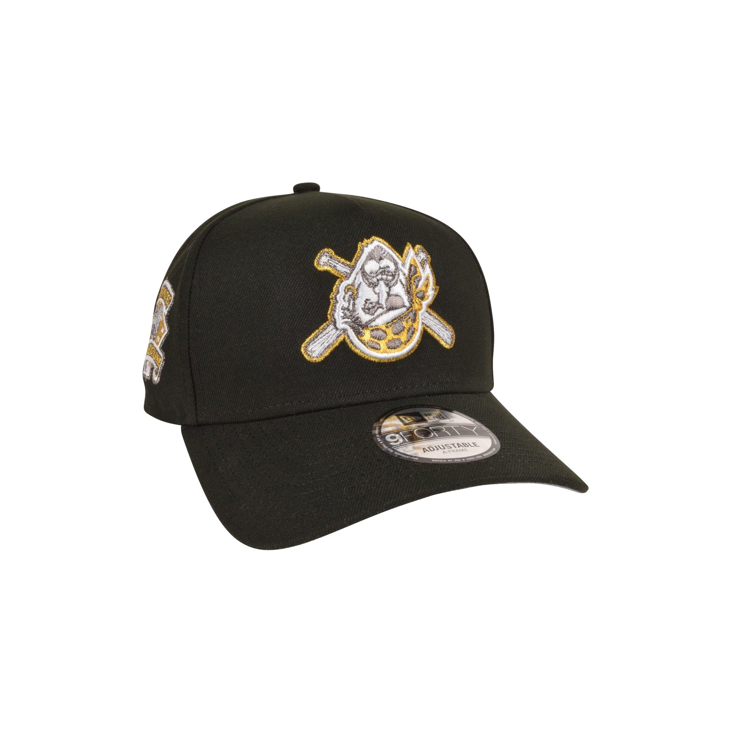 Men's New Era Pittsburgh Pirates 9FORTY Upside Down Logo Snapback Hat-Black/Gold