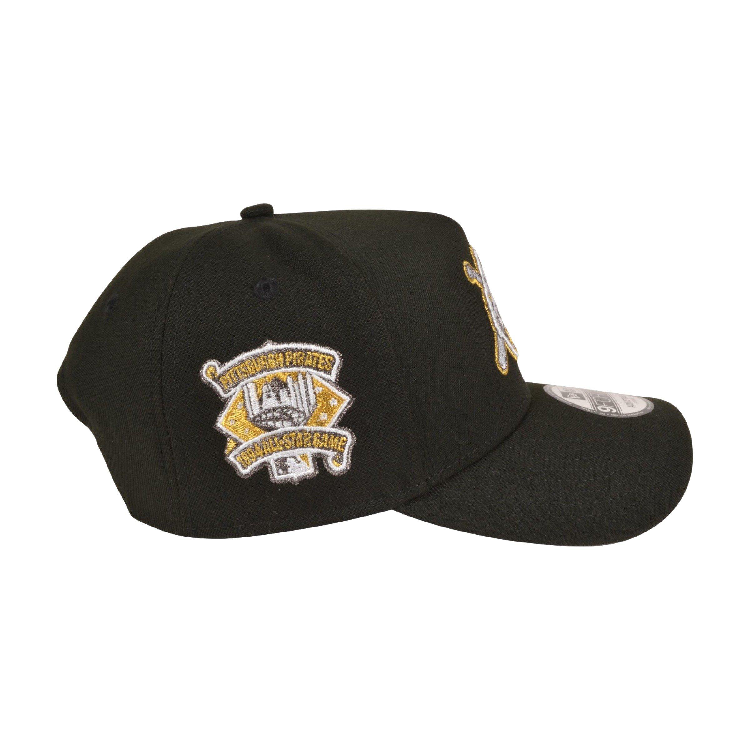 Men's New Era Pittsburgh Pirates 9FORTY Upside Down Logo Snapback Hat-Black/Gold