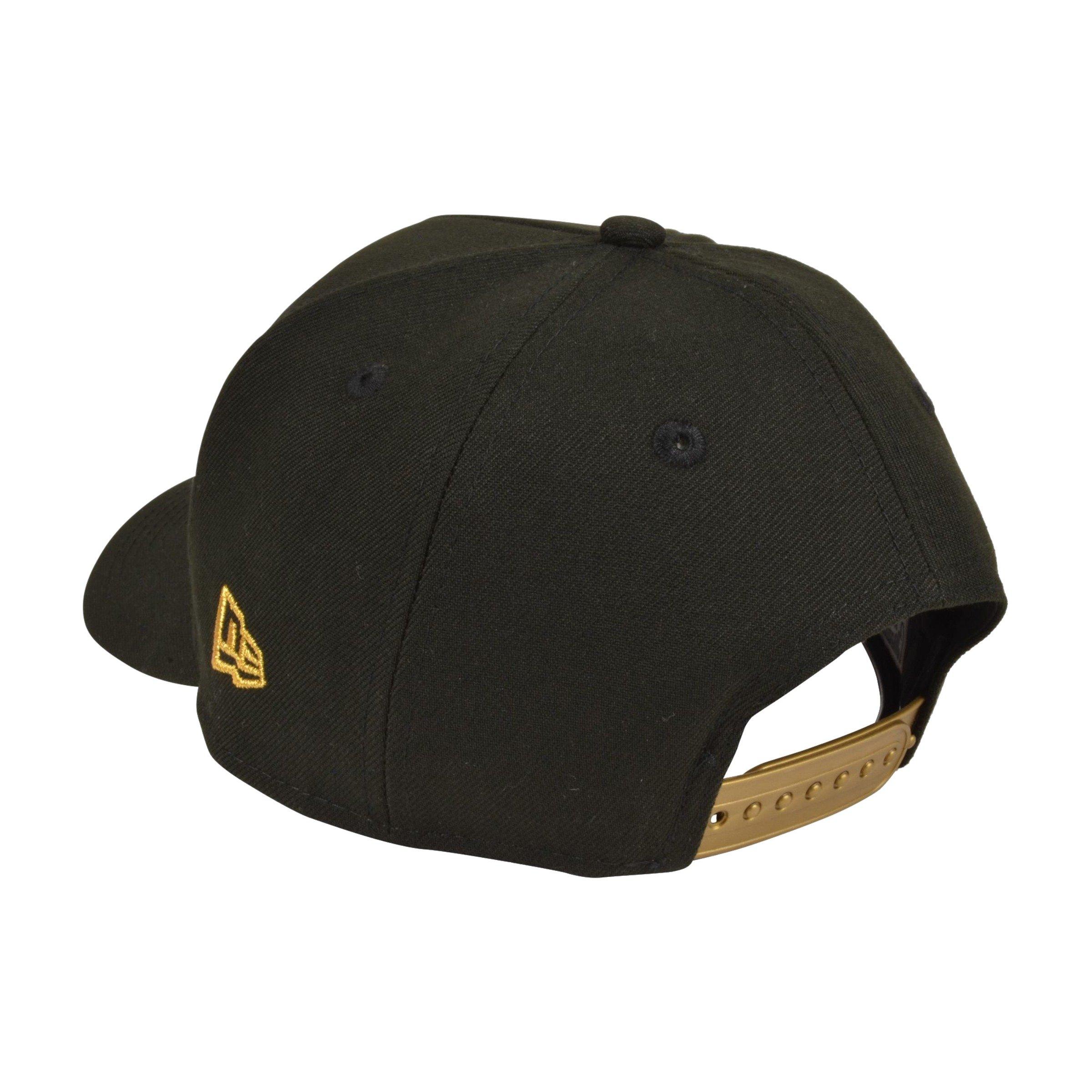 Men's New Era Pittsburgh Pirates 9FORTY Upside Down Logo Snapback Hat-Black/Gold