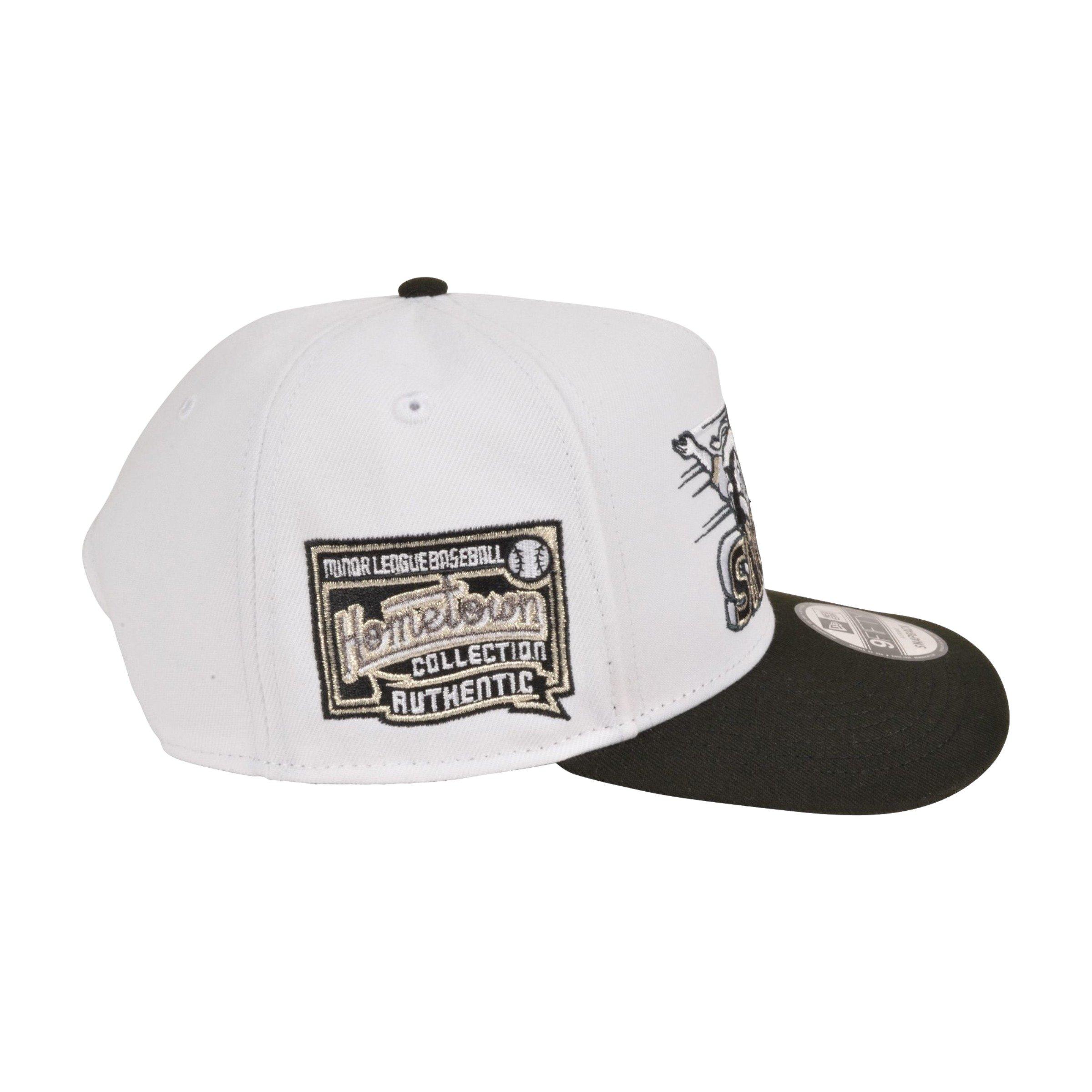 Men's New Era Buffalo Bison 9FIFTY Upside Down Logo Snapback Hat-White/Black