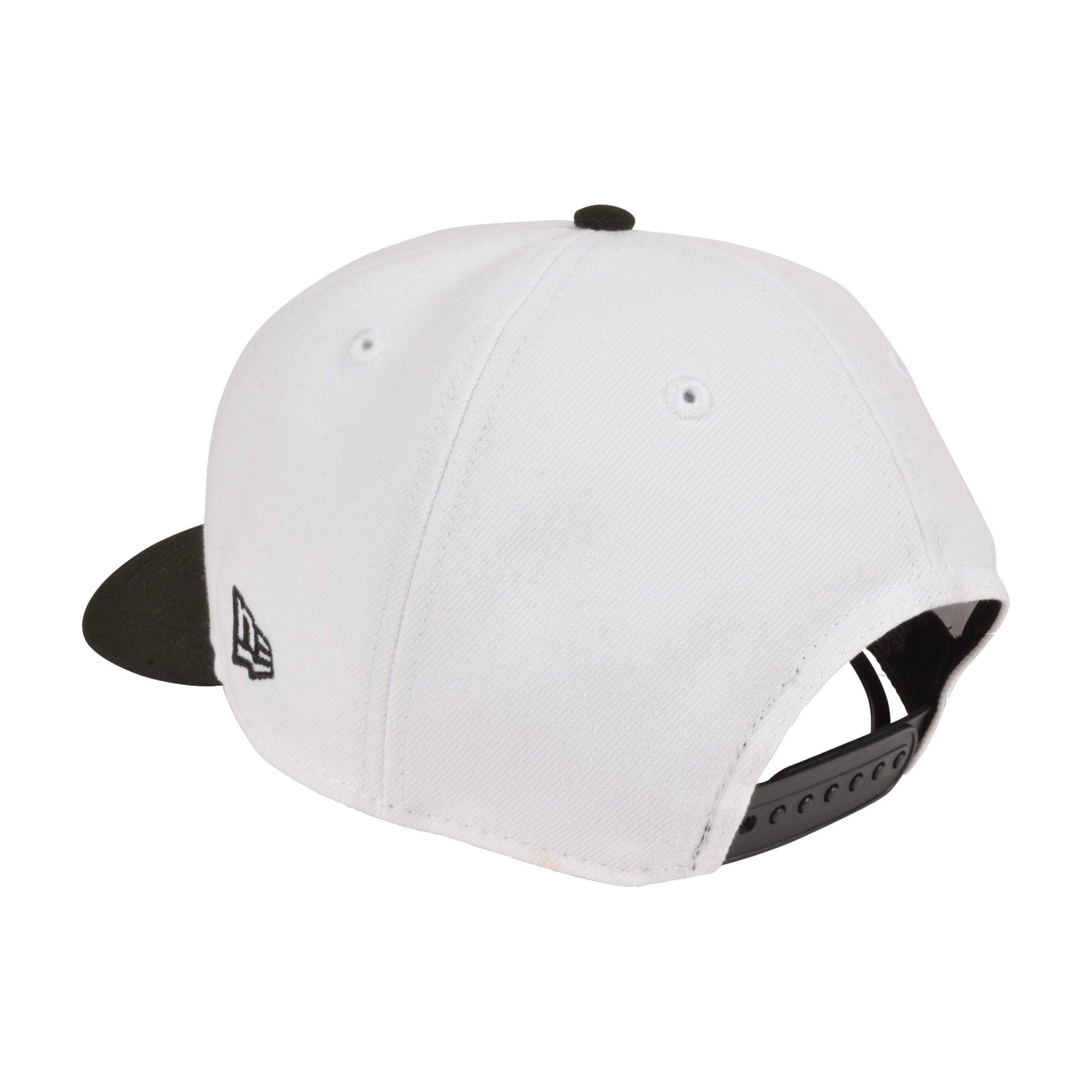 Men's New Era Buffalo Bison 9FIFTY Upside Down Logo Snapback Hat-White/Black