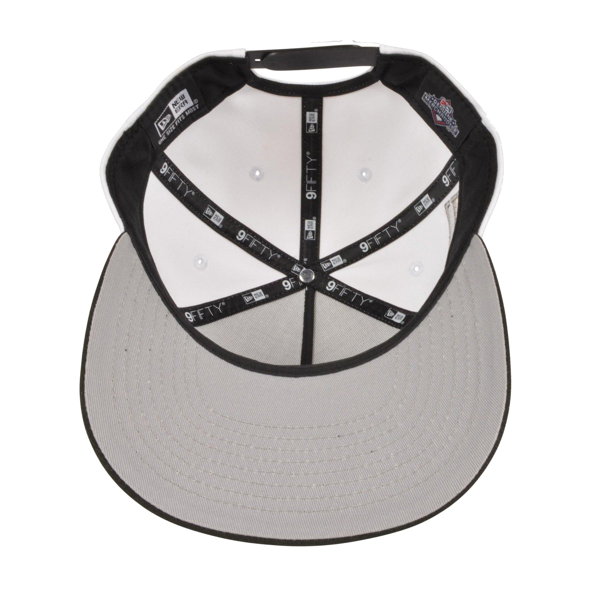 Men's New Era Buffalo Bison 9FIFTY Upside Down Logo Snapback Hat-White/Black