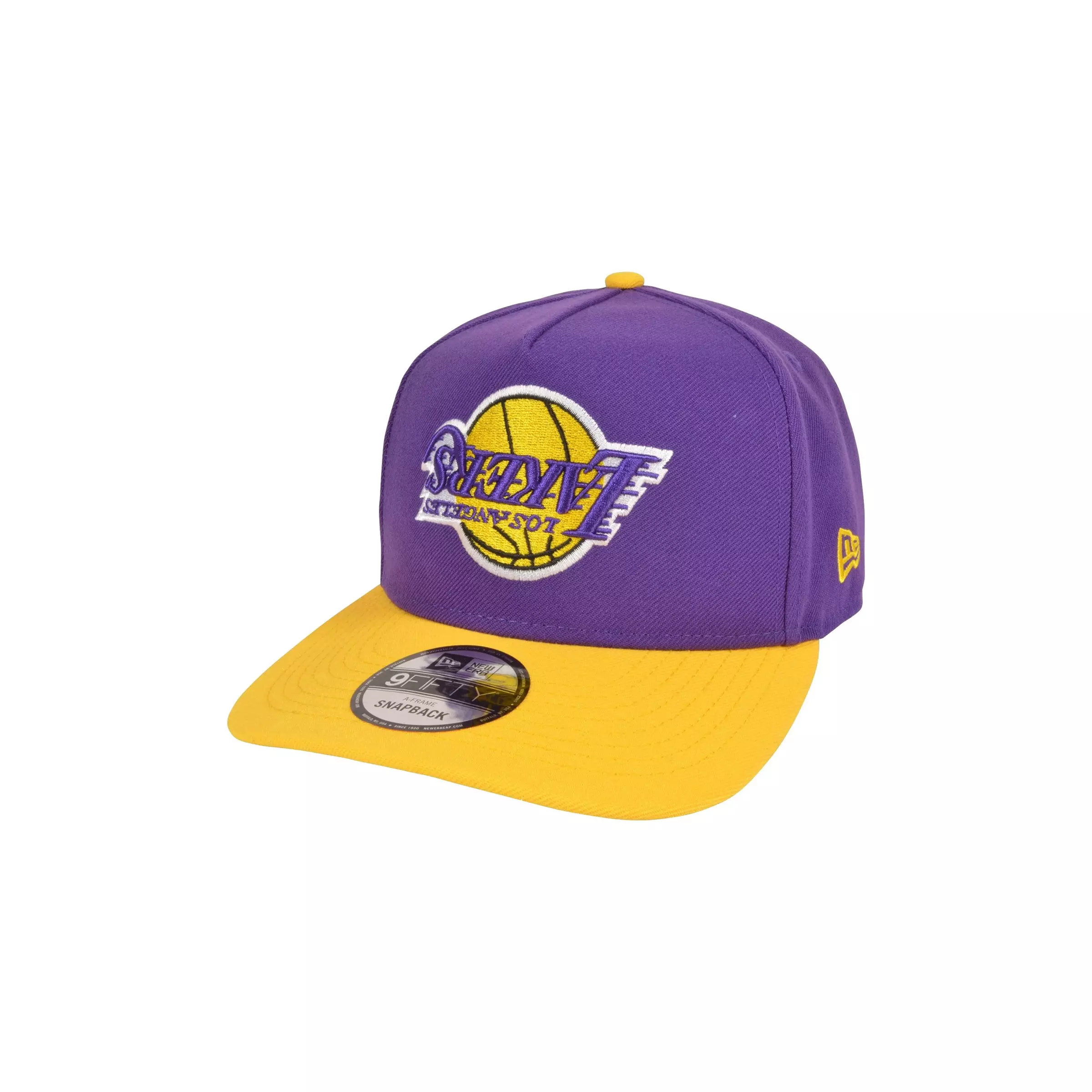 New Era Los Angeles Lakers 9FIFTY Upside Down Logo Snapback Hat-Purple Yellow - PURPLE/YELLOW