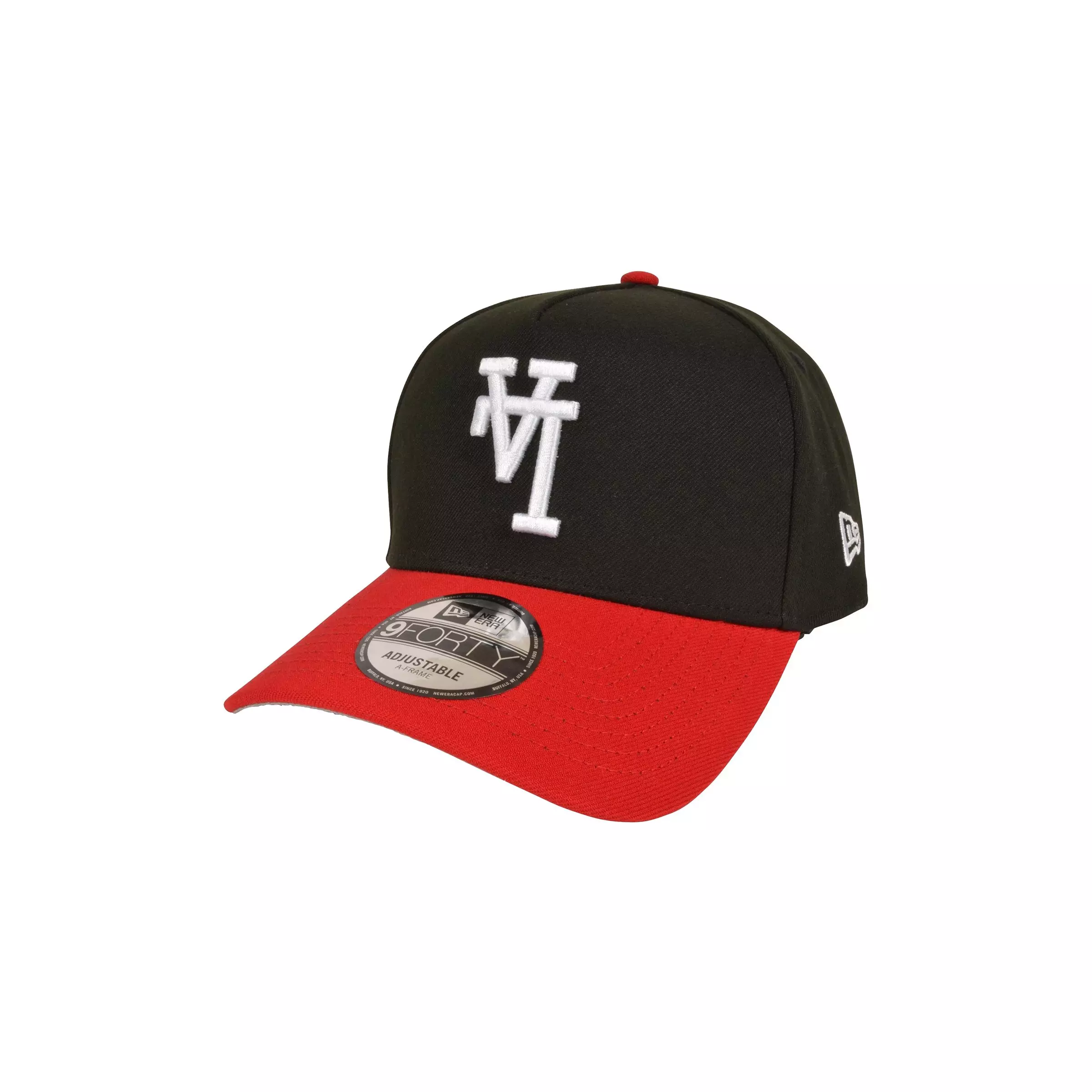 New Era Los Angeles Dodgers 9FORTY Upside Down Logo Snapback Hat-Black/Red - BLACK/RED