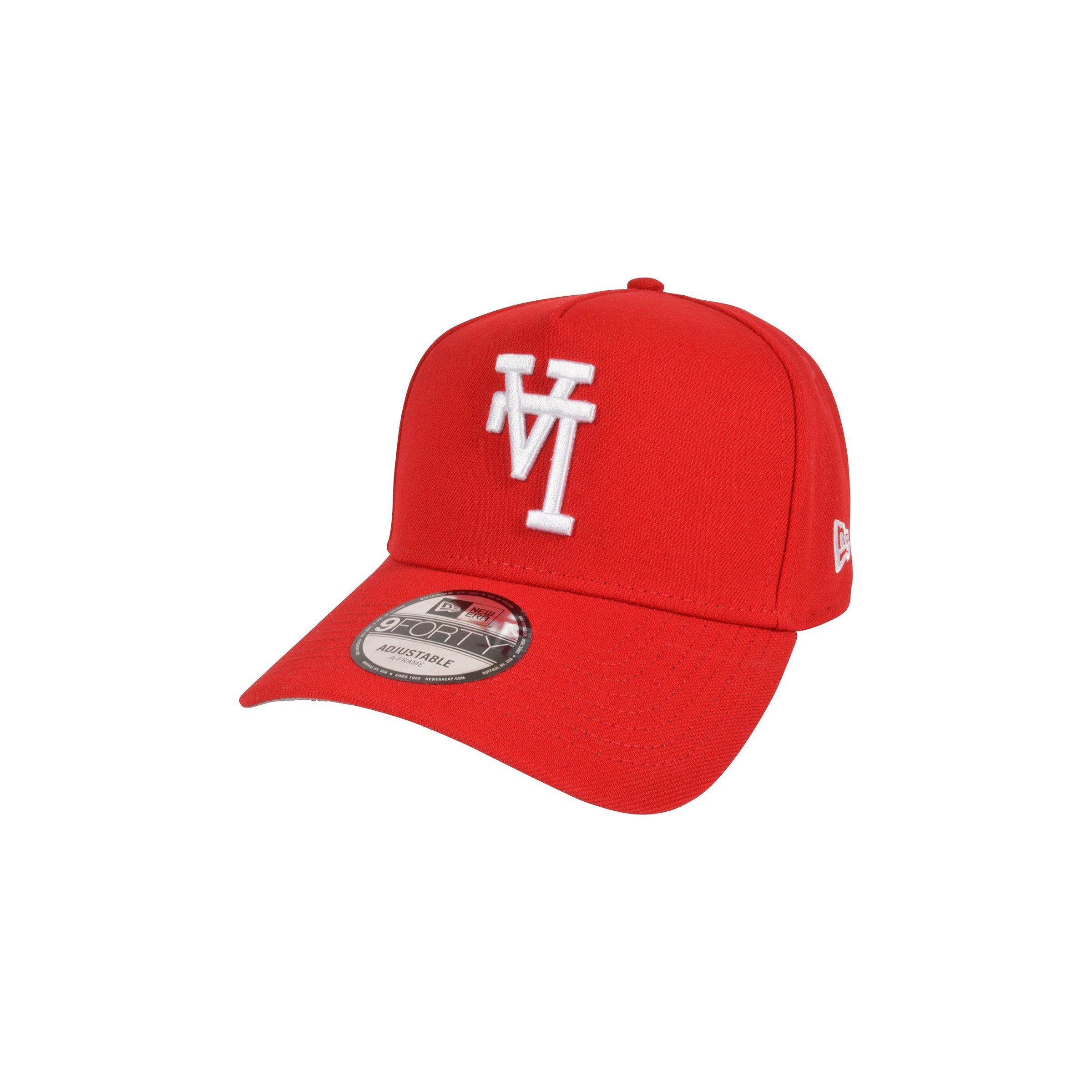 Men's New Era Los Angeles Dodgers 9FORTY Upside Down Logo Snapback Hat-Red - RED