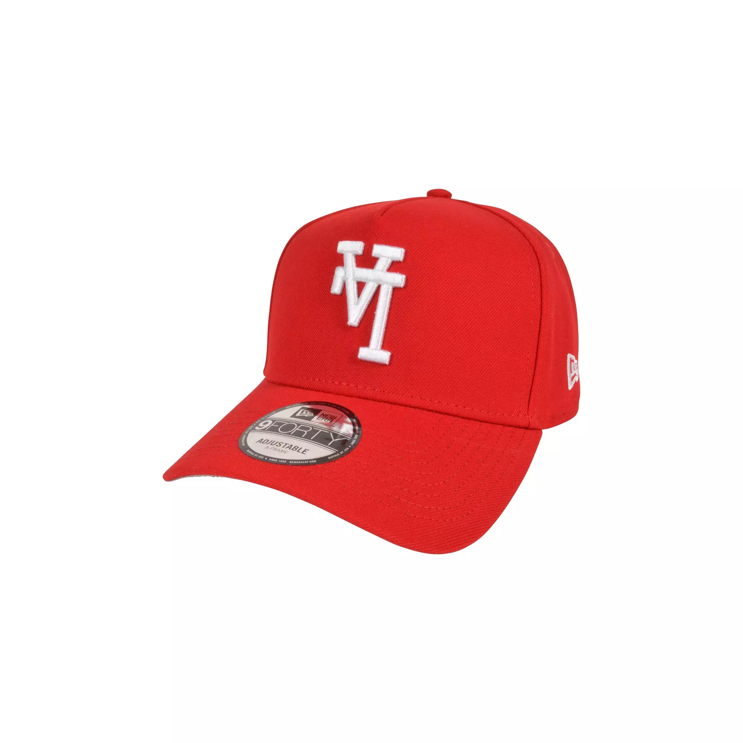 Men's New Era Los Angeles Dodgers 9FORTY Upside Down Logo Snapback Hat-Red - RED