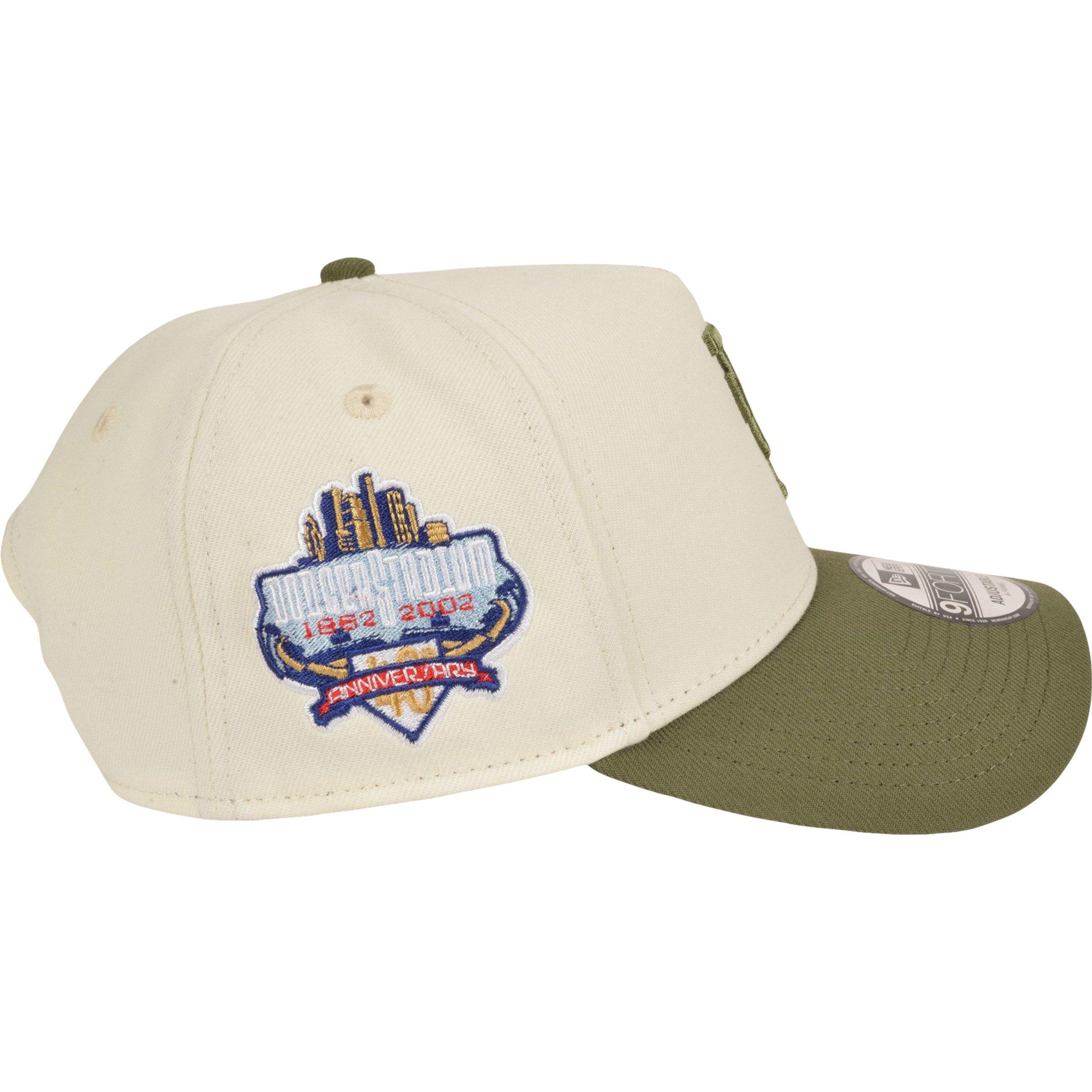 Men's New Era Los Angeles Dodgers 9FORTY Upside Down Logo Snapback Hat-Khaki/Olive