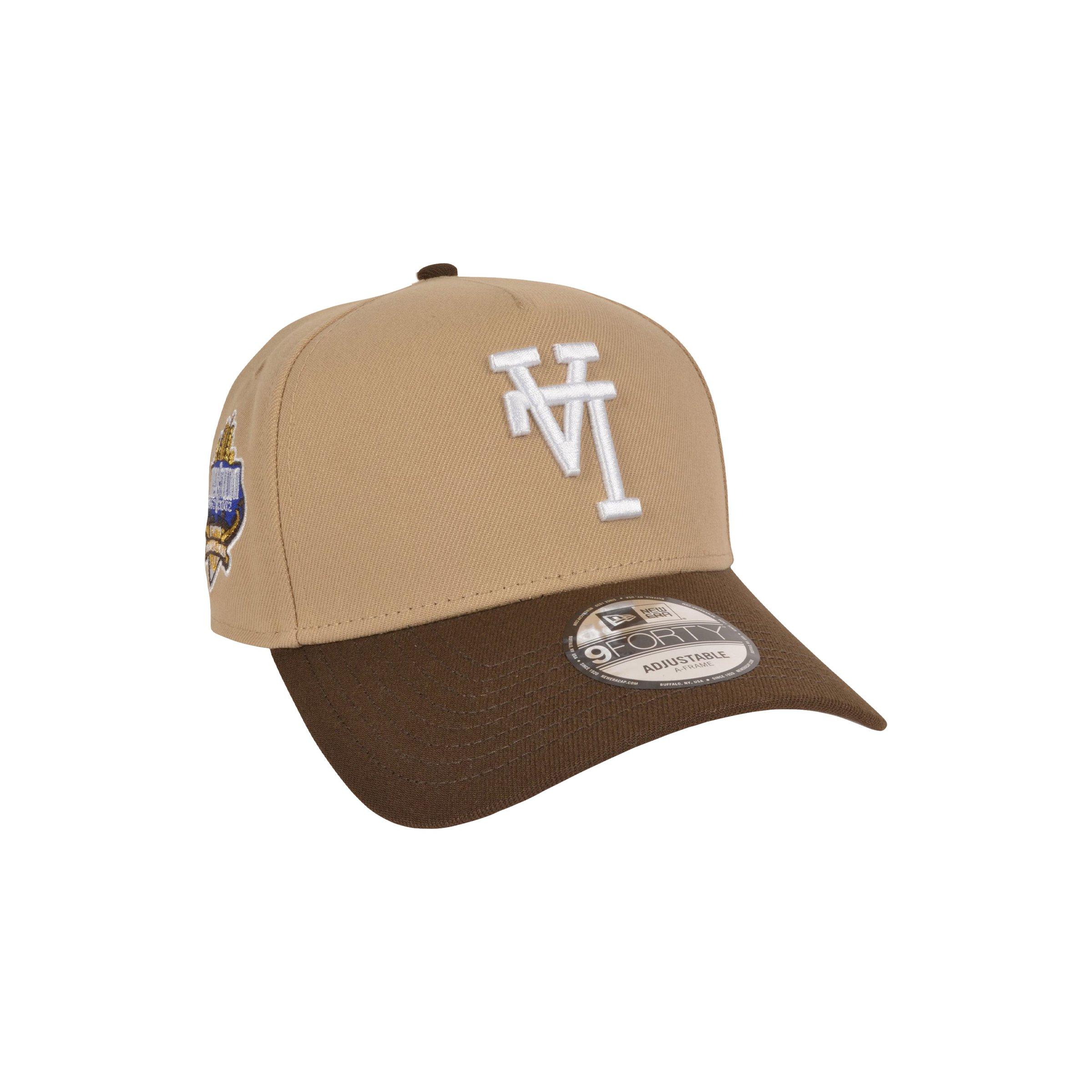 Men's New Era Los Angeles Dodgers 9FORTY Upside Down Logo Snapback Hat-Tan/Brown