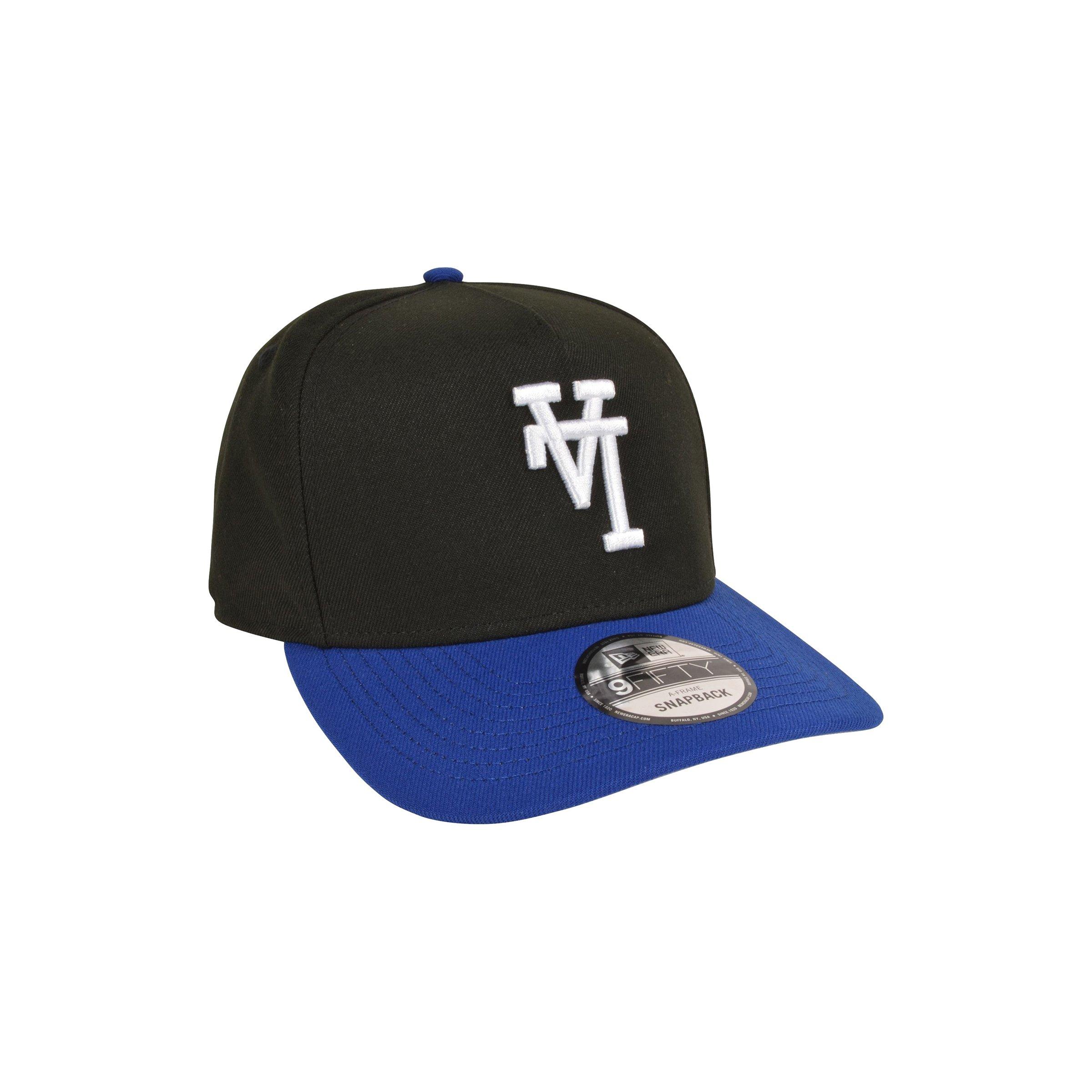 Men's New Era Los Angeles Dodgers 9FIFTY Upside Down Logo Snapback Hat-Black/Royal