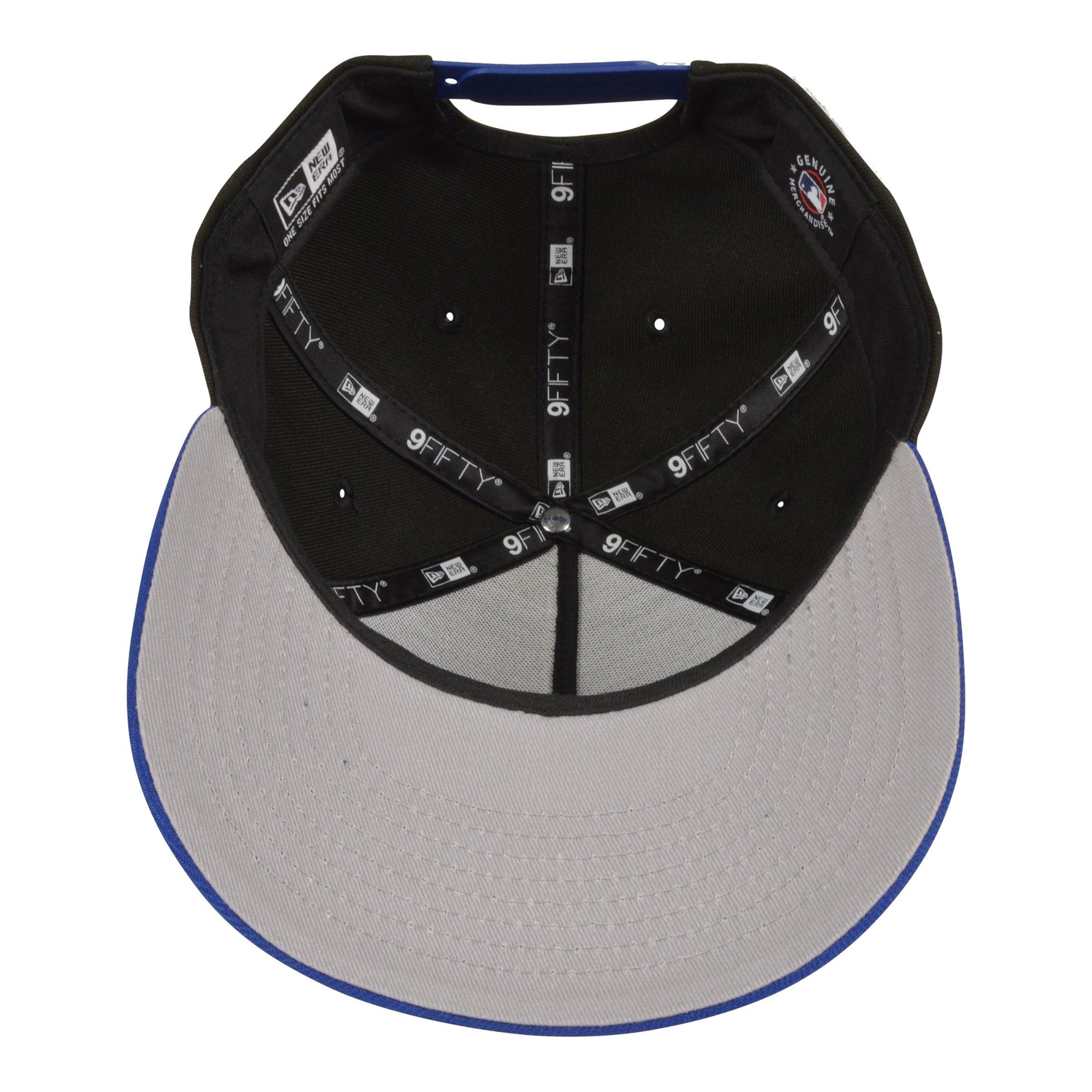 New Era Los Angeles Dodgers 9FIFTY Upside Down Logo Snapback Hat-Black/Royal - BLACK/ROYAL Thumbnail View 4