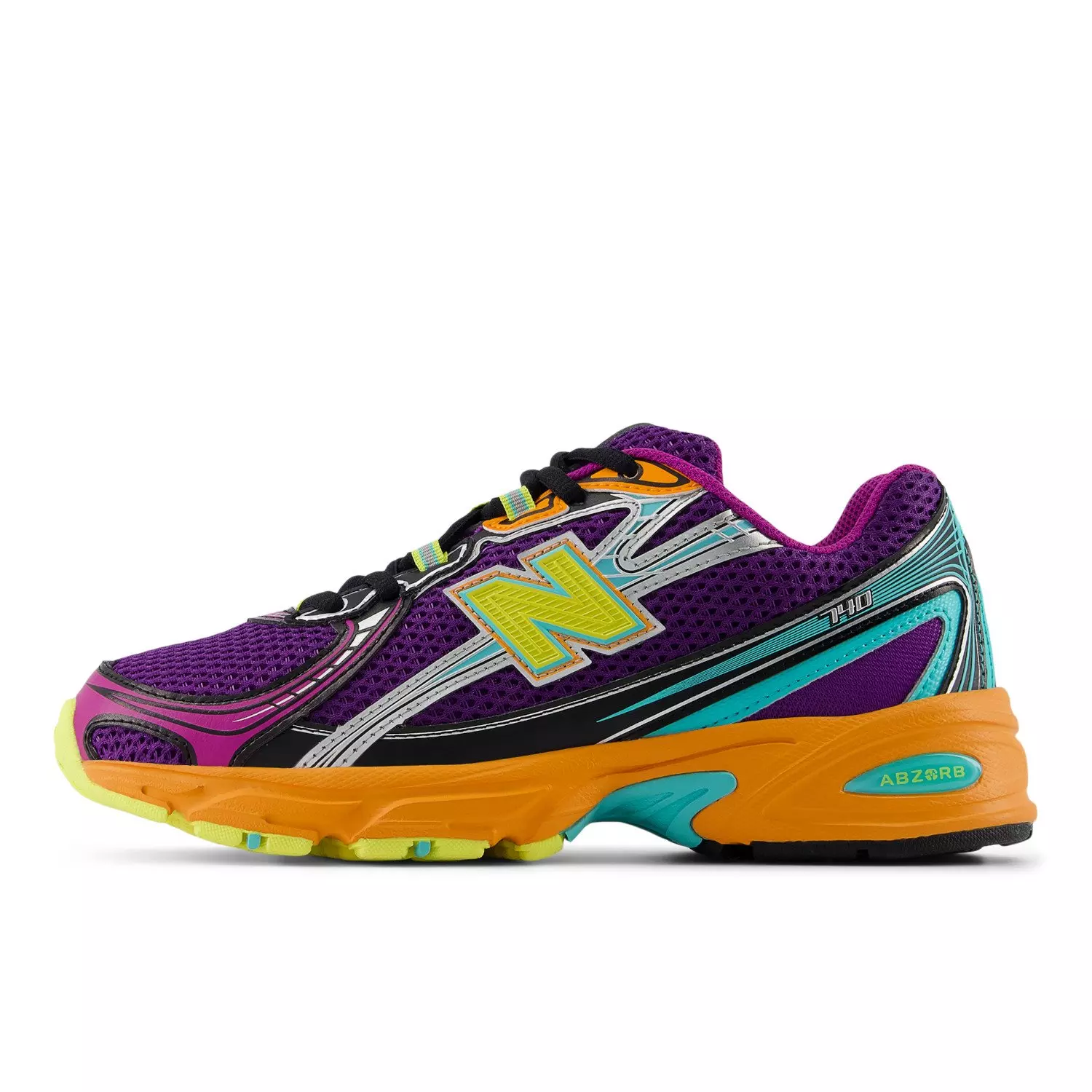 New Balance 740 "Concord Grape/Purple Fuchsia/Sun Glow/Firefly" Unisex Shoe - PURPLE/ORANGE