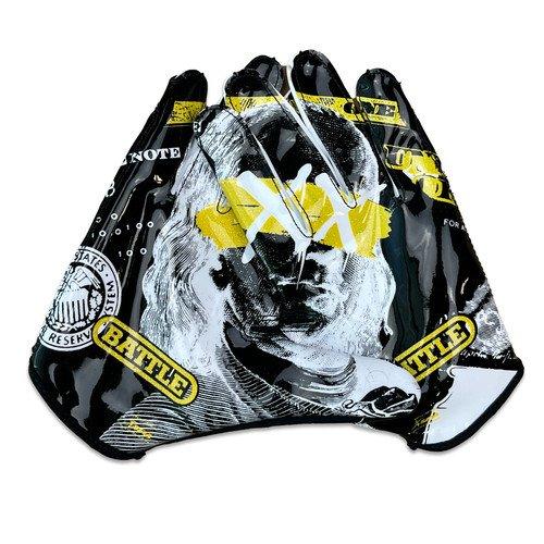 Battle Sports Doom Speed Benjamin XX Football Receiver Gloves - WHITE/BLACK Thumbnail View 1