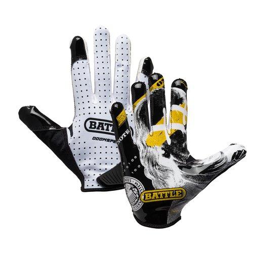 Battle Sports Doom Speed Benjamin XX Football Receiver Gloves - WHITE/BLACK Thumbnail View 2