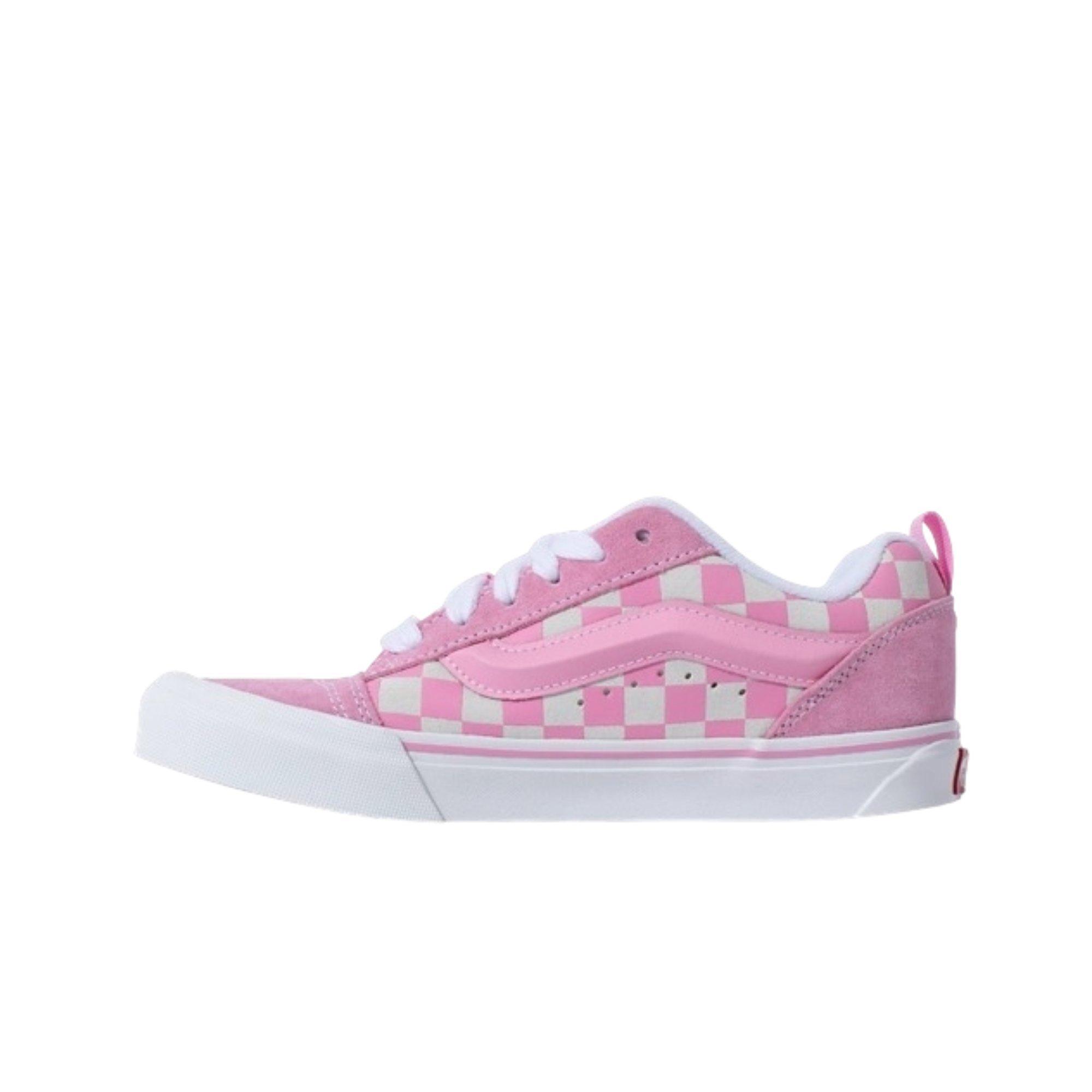 Vans Knu Skool Checkerboard "Pink/White" Women's Shoe - PINK/WHITE Thumbnail View 2