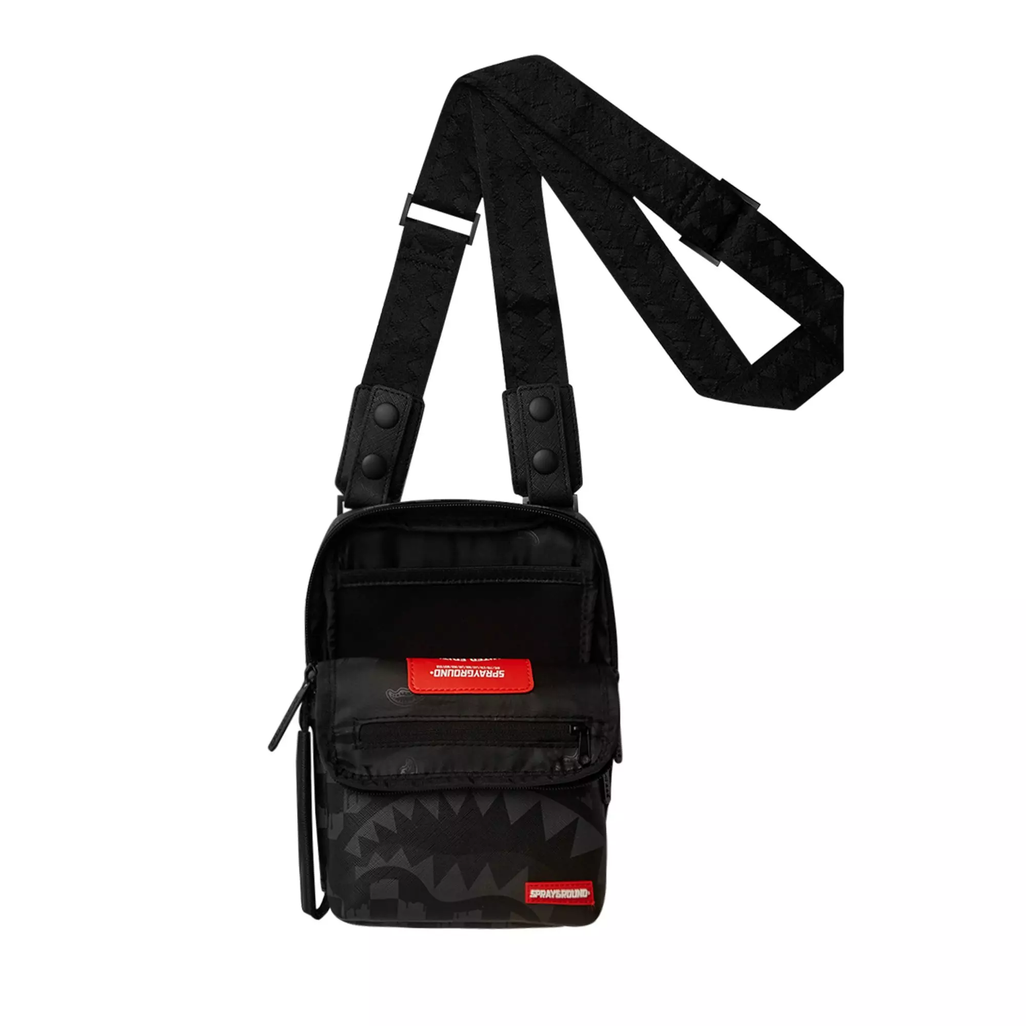 Sprayground Hangover Drip Check Sling Bag - BLACK