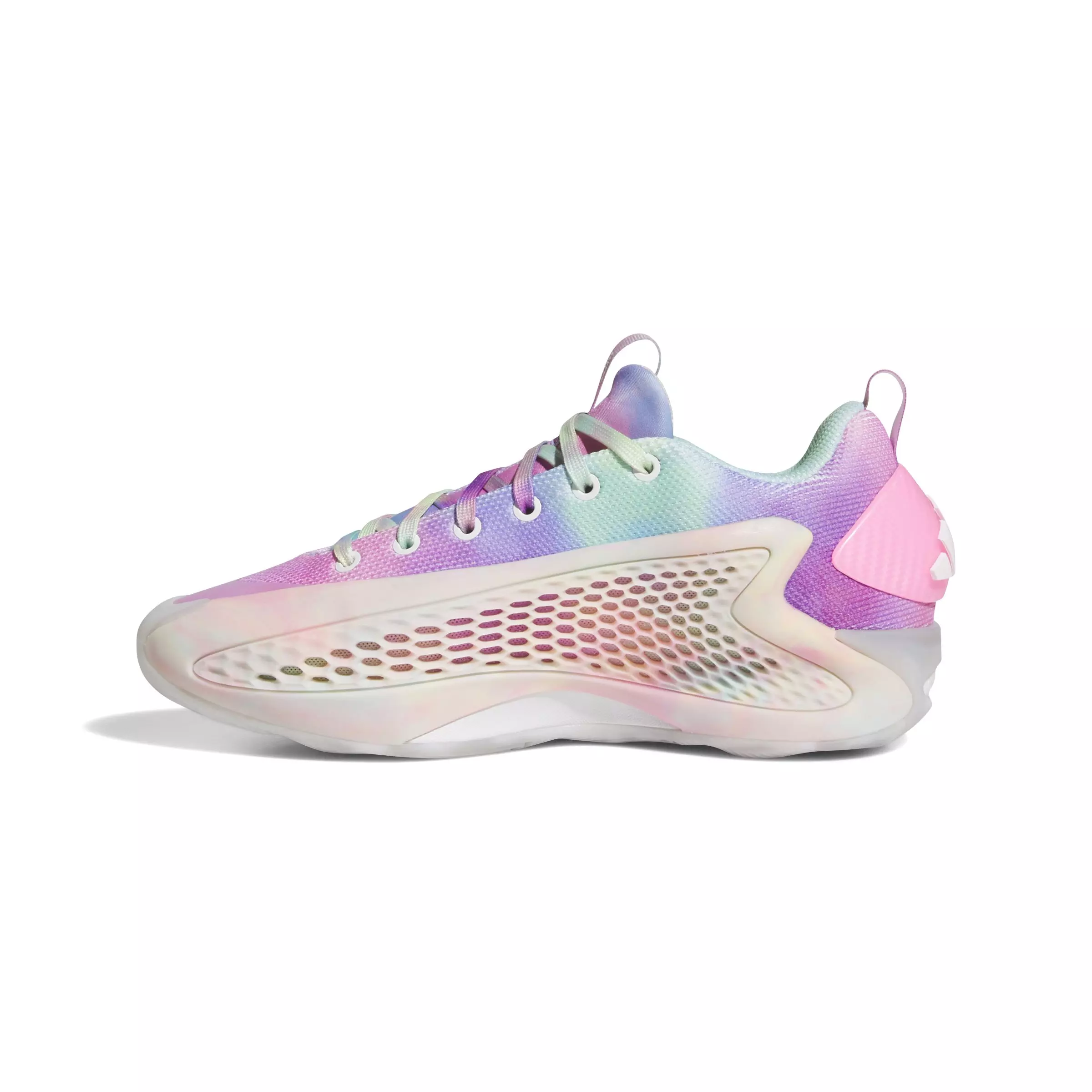 adidas Anthony Edwards 1 "Tie Dye" Grade School Kids' Basketball Shoe - WHITE/ACID ORANGE/BLISS PINK