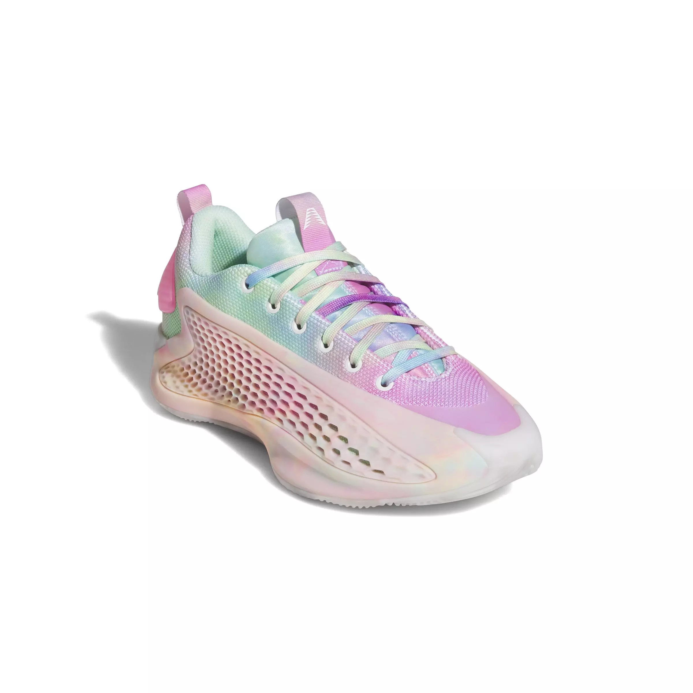 adidas Anthony Edwards 1 "Tie Dye" Grade School Kids' Basketball Shoe - WHITE/ACID ORANGE/BLISS PINK