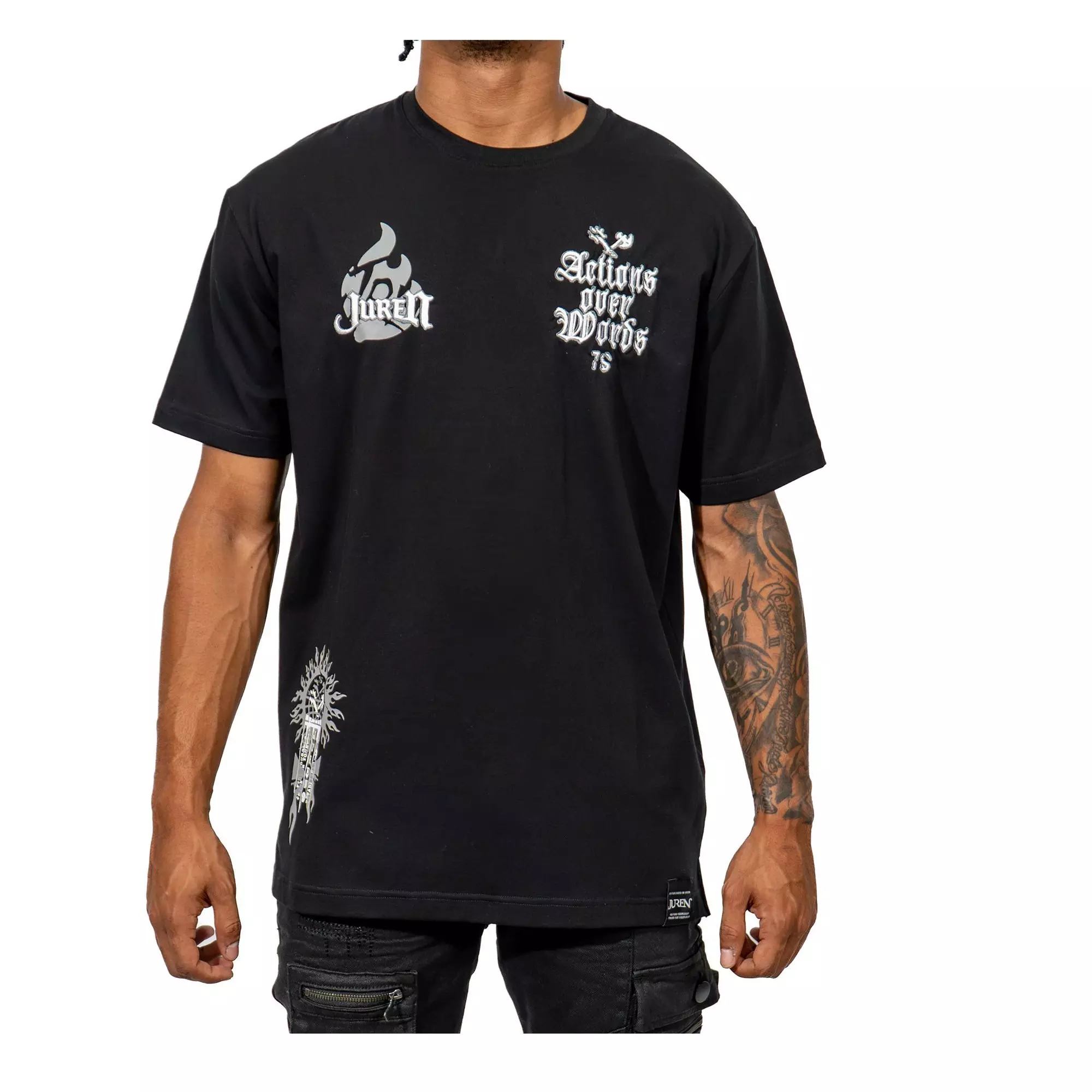 Juren Men's Don't Trust Words Tee - Black - BLACK