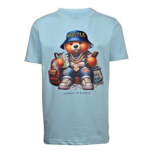 Streetz Iz Watchin Big Boys' Hustle Bear Tee - Powder Blue