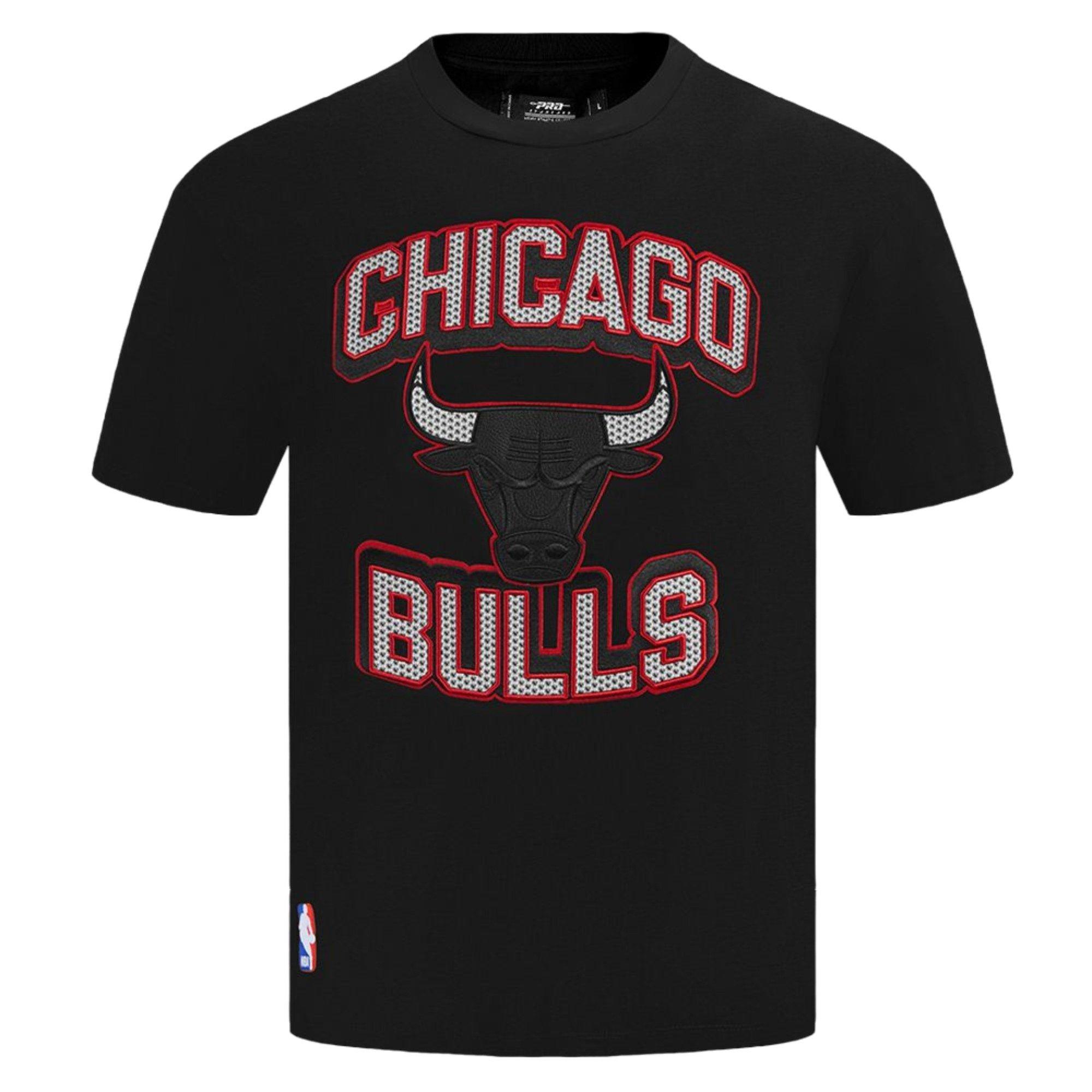 Pro Standard Men's Chicago Bulls Retro 3 Black Cement Short Sleeve Tee-Black - BLACK Thumbnail View 1