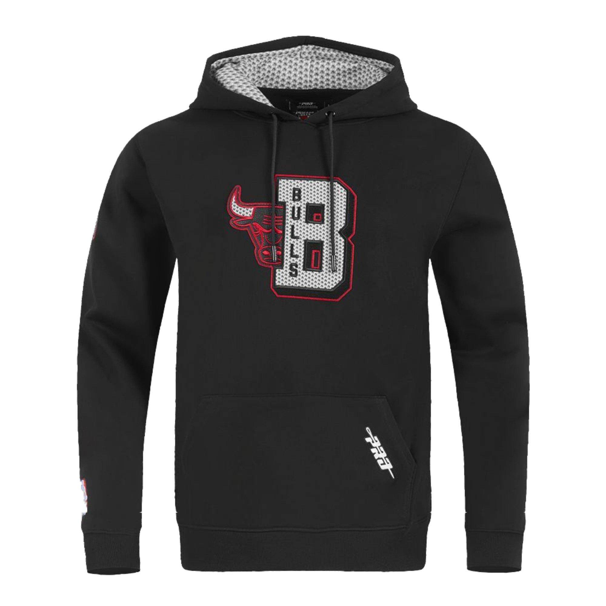 Pro Standard Men's Chicago Bulls Retro 3 Black Cement Hoodie-Black - BLACK Thumbnail View 1