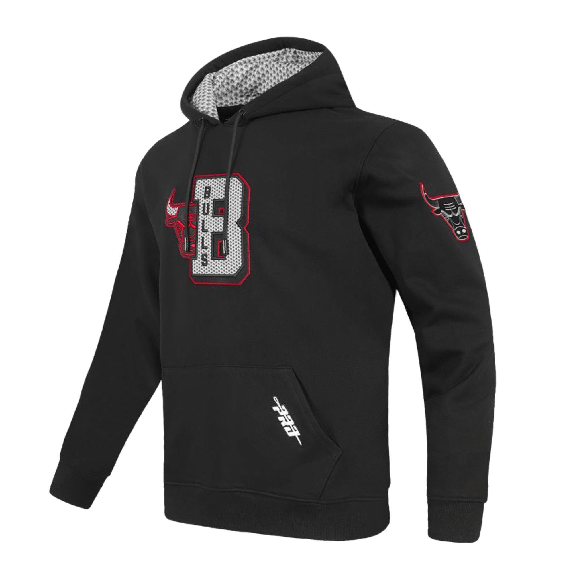 Pro Standard Men's Chicago Bulls Retro 3 Black Cement Hoodie-Black - BLACK Thumbnail View 2