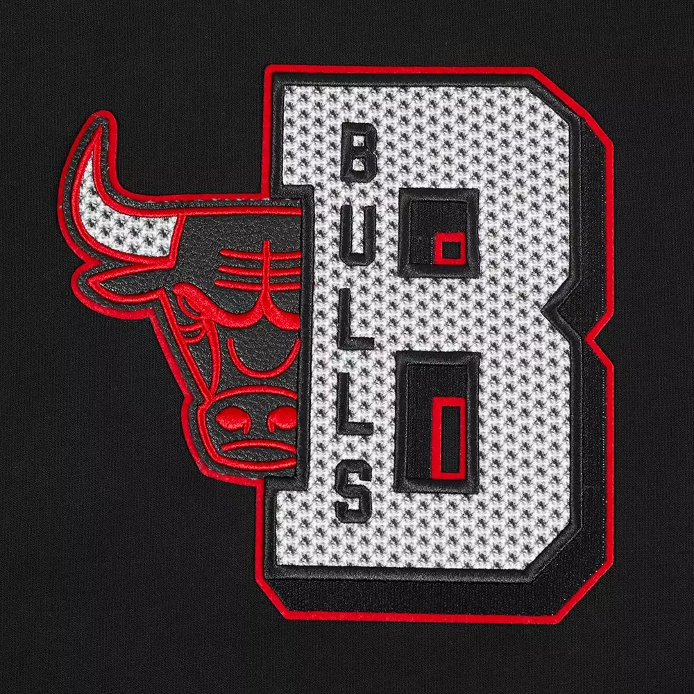 Pro Standard Men's Chicago Bulls Retro 3 Black Cement Hoodie-Black - BLACK