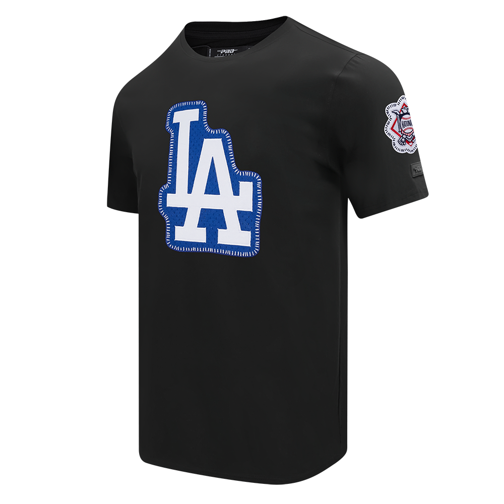 Pro Standard Men's Los Angeles Dodgers Pick Stitch Short Sleeve Tee-Black - BLACK Thumbnail View 3