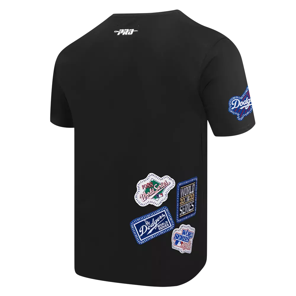 Pro Standard Men's Los Angeles Dodgers Pick Stitch Short Sleeve Tee-Black - BLACK